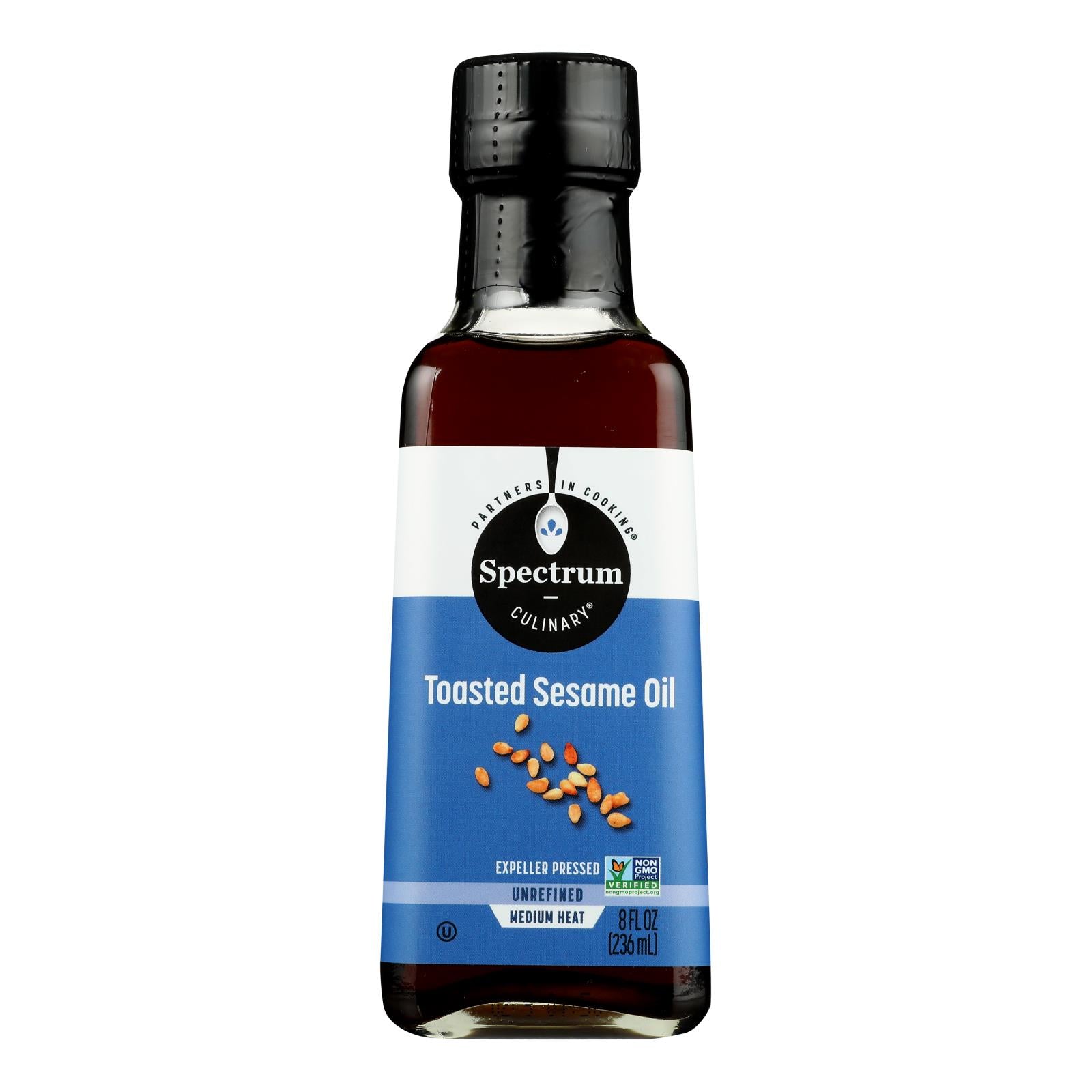 Spectrum Naturals Unrefined Toasted Sesame Oil - Case Of 6 - 8 Fl Oz.