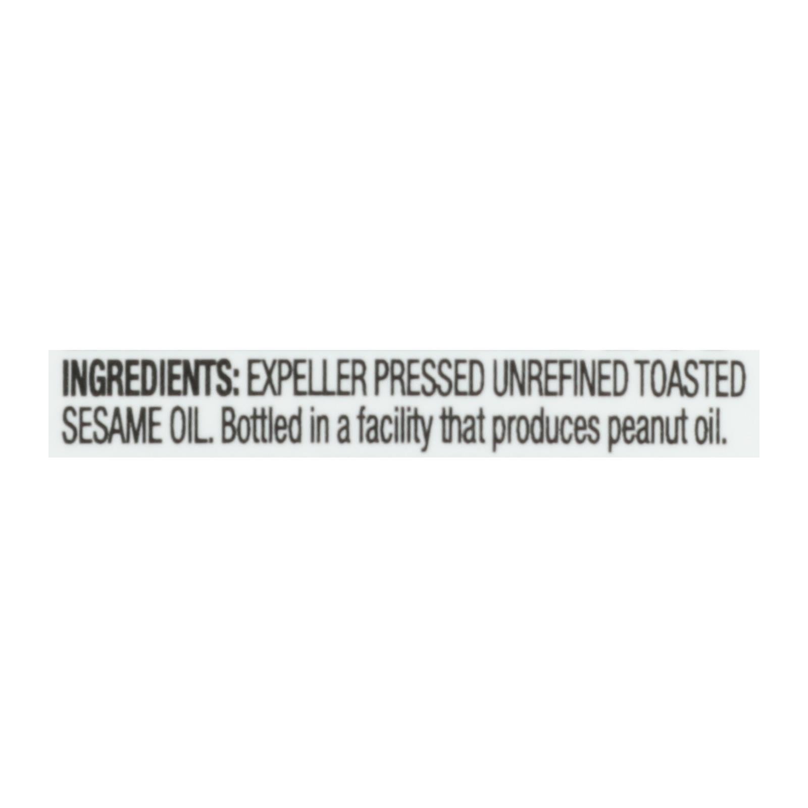 Spectrum Naturals Unrefined Toasted Sesame Oil - Case Of 6 - 8 Fl Oz.