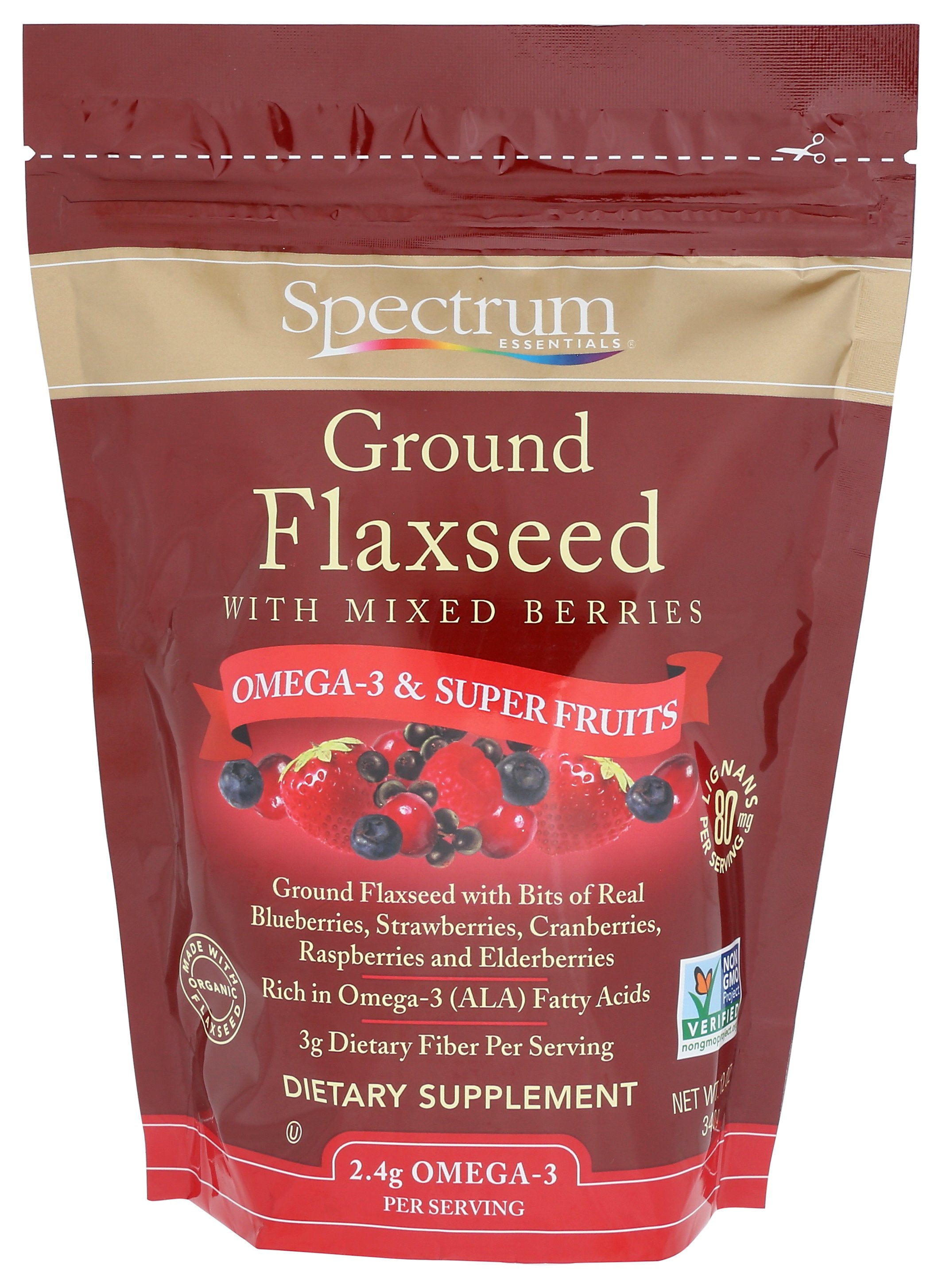 SPECTRUM ESSENTIAL FLAXSEED GRND & BERRY - Case of 3