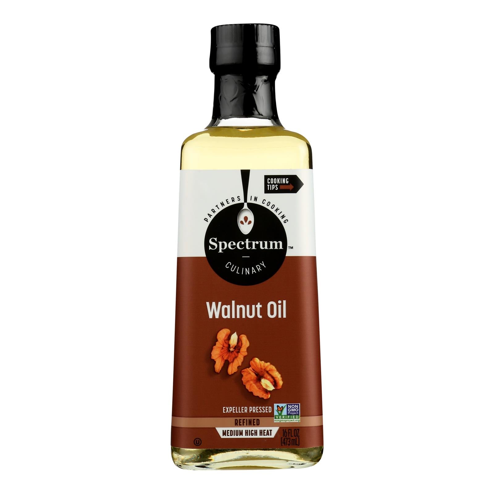 Spectrum Naturals Refined Walnut Oil - Case Of 12 - 16 Fl Oz.