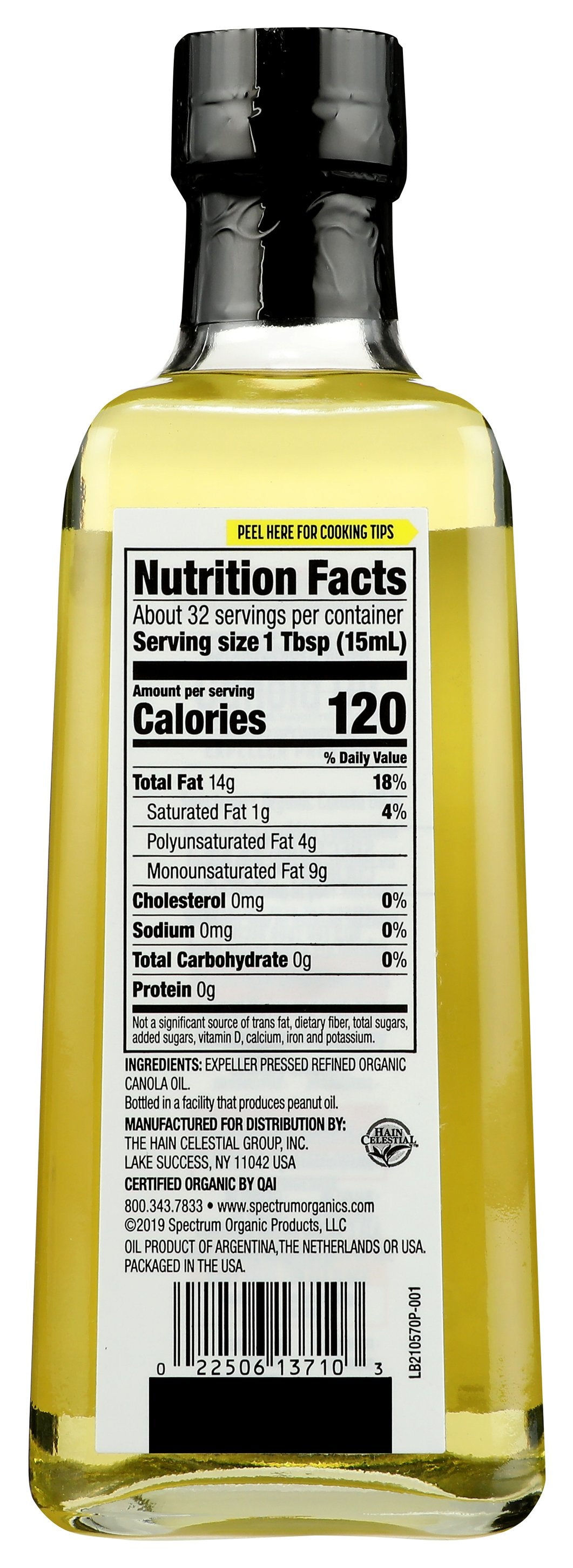 SPECTRUM NATURALS OIL CANOLA REFND ORG [SPECTRUM CULINARY - ORGANIC CANOLA OIL - REFINED - 16 FLUID OUNCE - 16 FO]