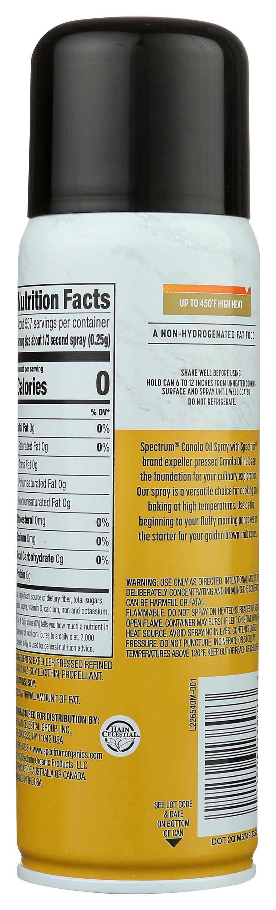 SPECTRUM NATURALS OIL SPRAY CANOLA HIGH HEAT