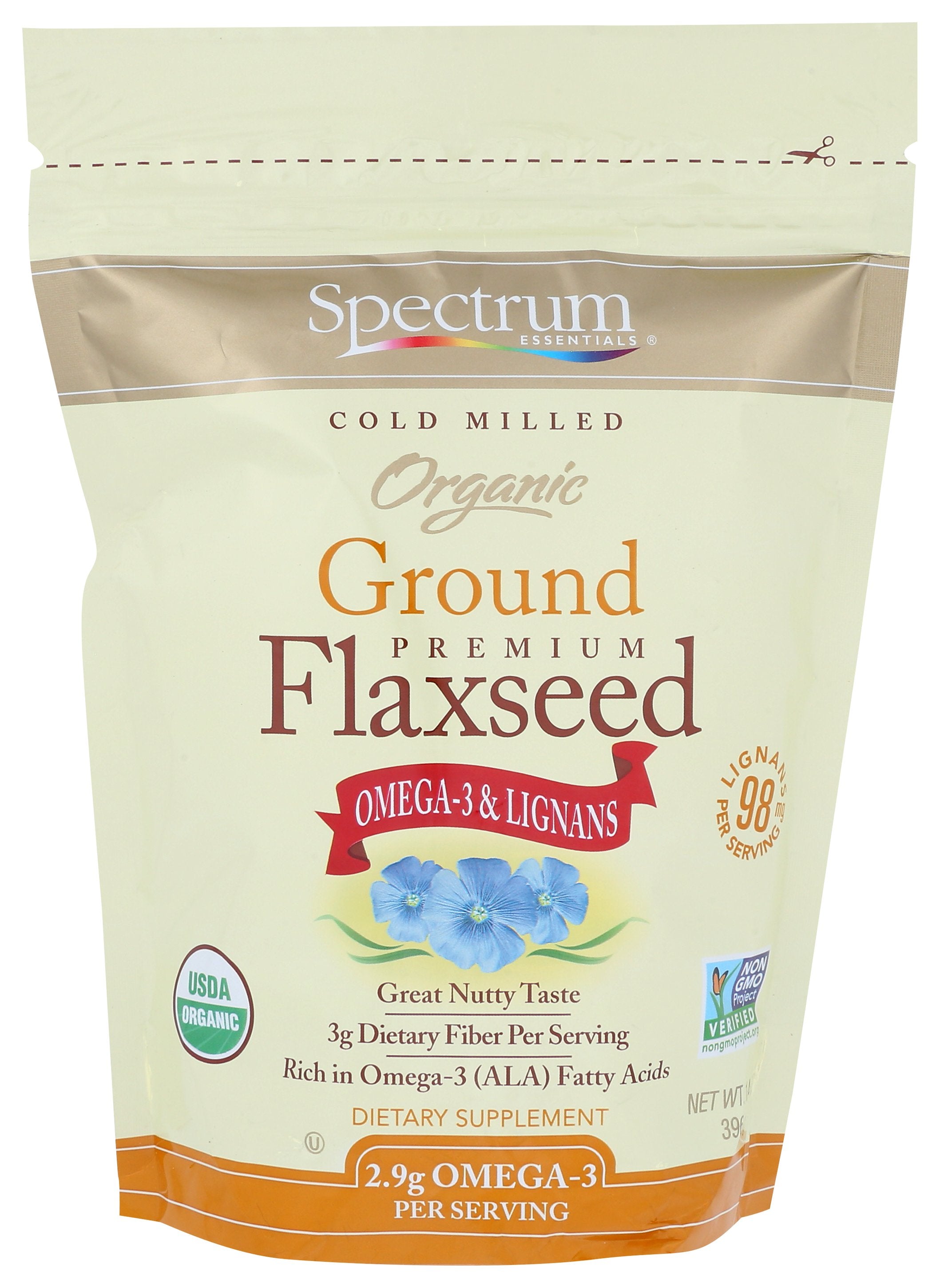 SPECTRUM ESSENTIAL FLAXSEED GRND ORG - Case of 3