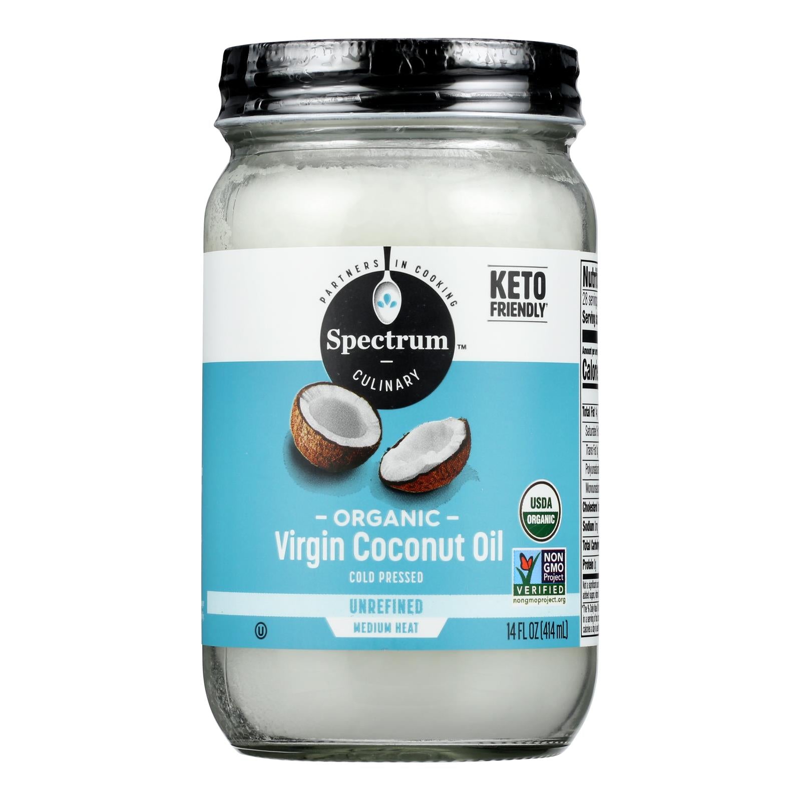 Spectrum Naturals Organic Unrefined Coconut Oil - Case Of 12 - 14 Fl Oz.