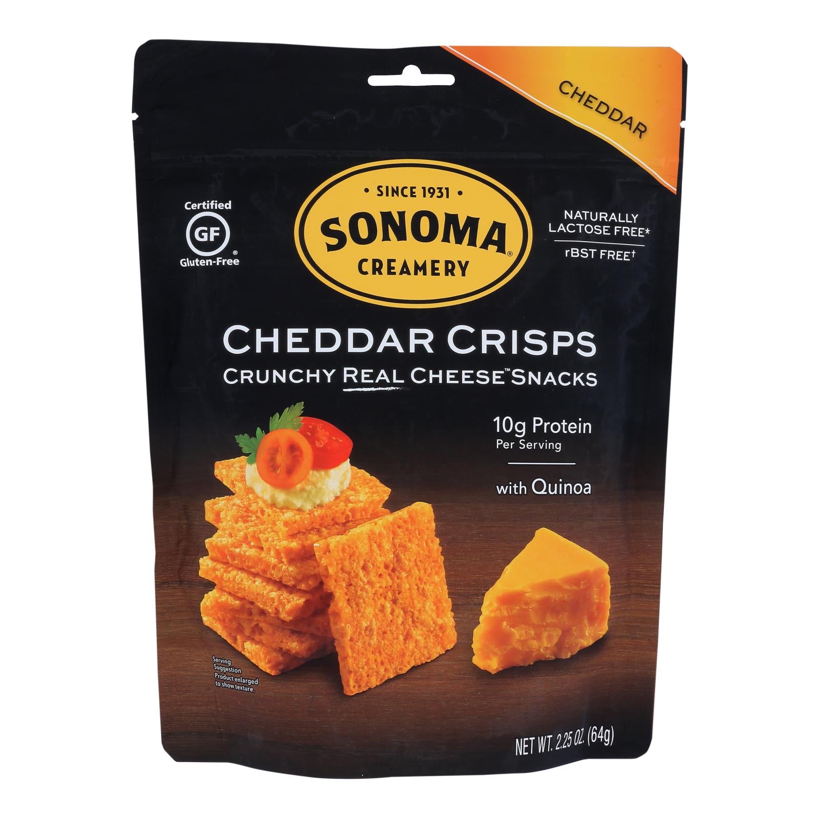 Sonoma Creamery Cheddar Crisps  - Case of 12 - 2.25 OZ