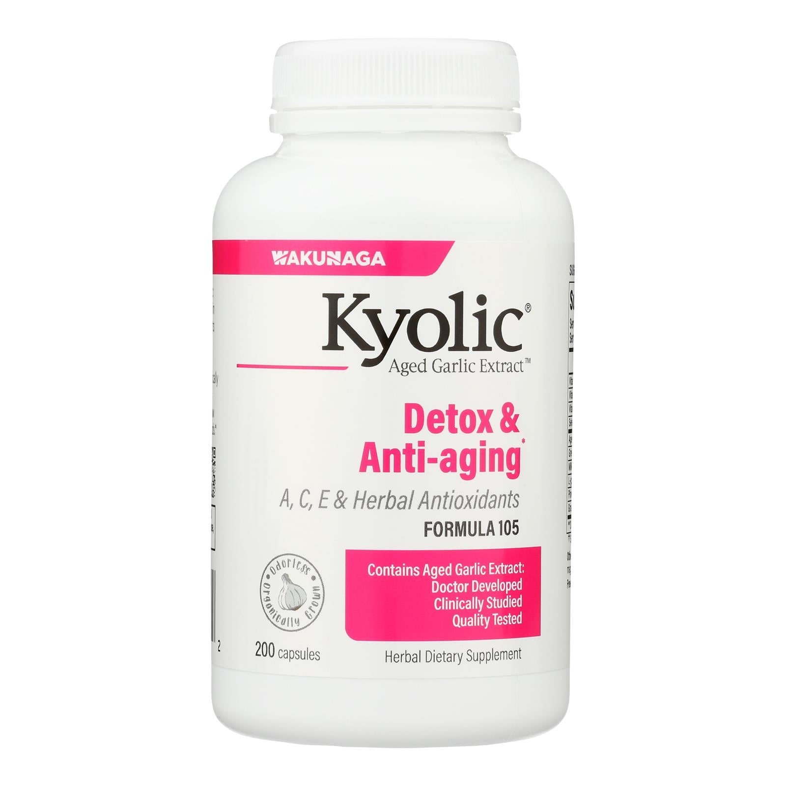 Kyolic - Aged Garlic Extract Detox And Anti-aging Formula 105 - 200 Capsules