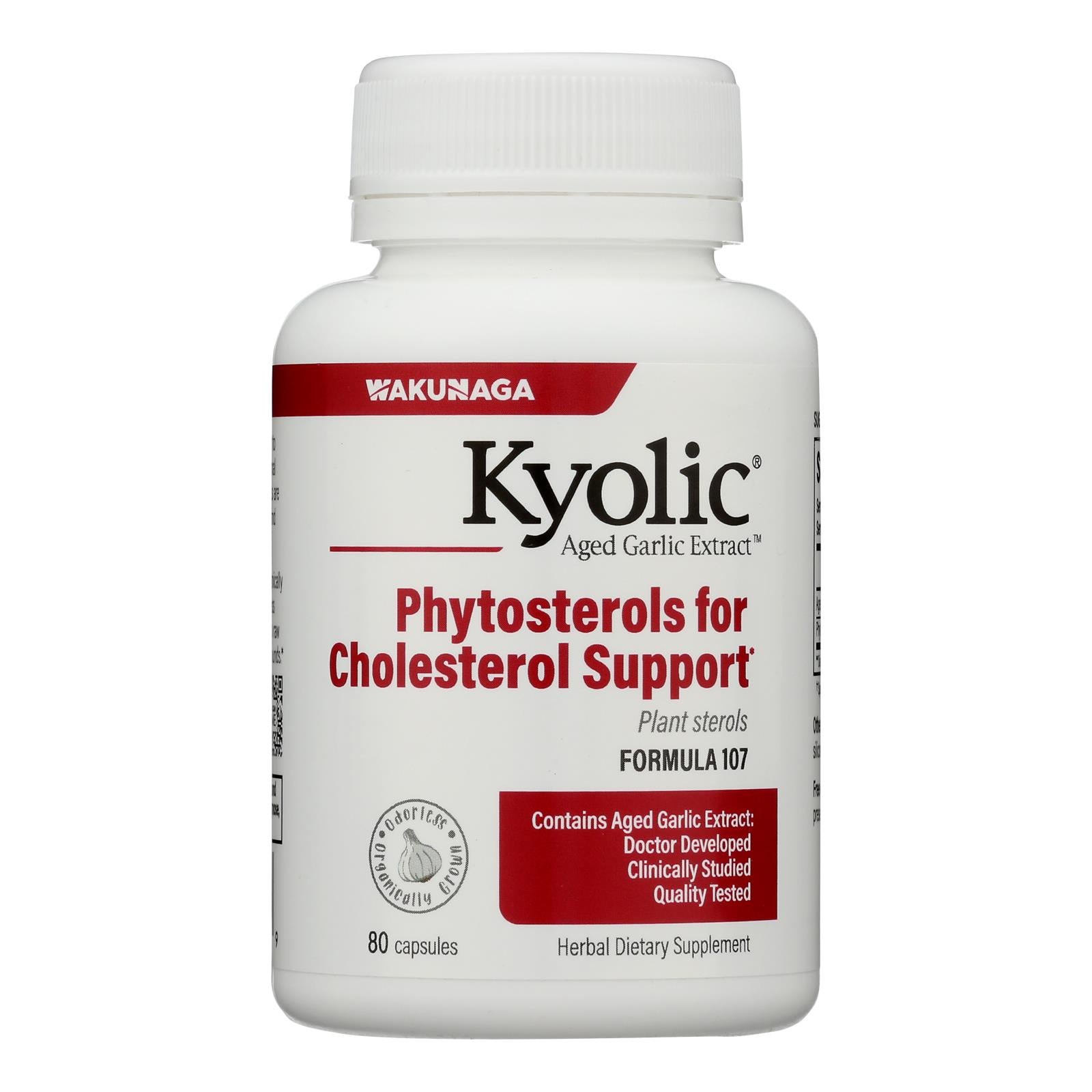 Kyolic - Aged Garlic Extract Phytosterols Formula 107 - 80 Capsules