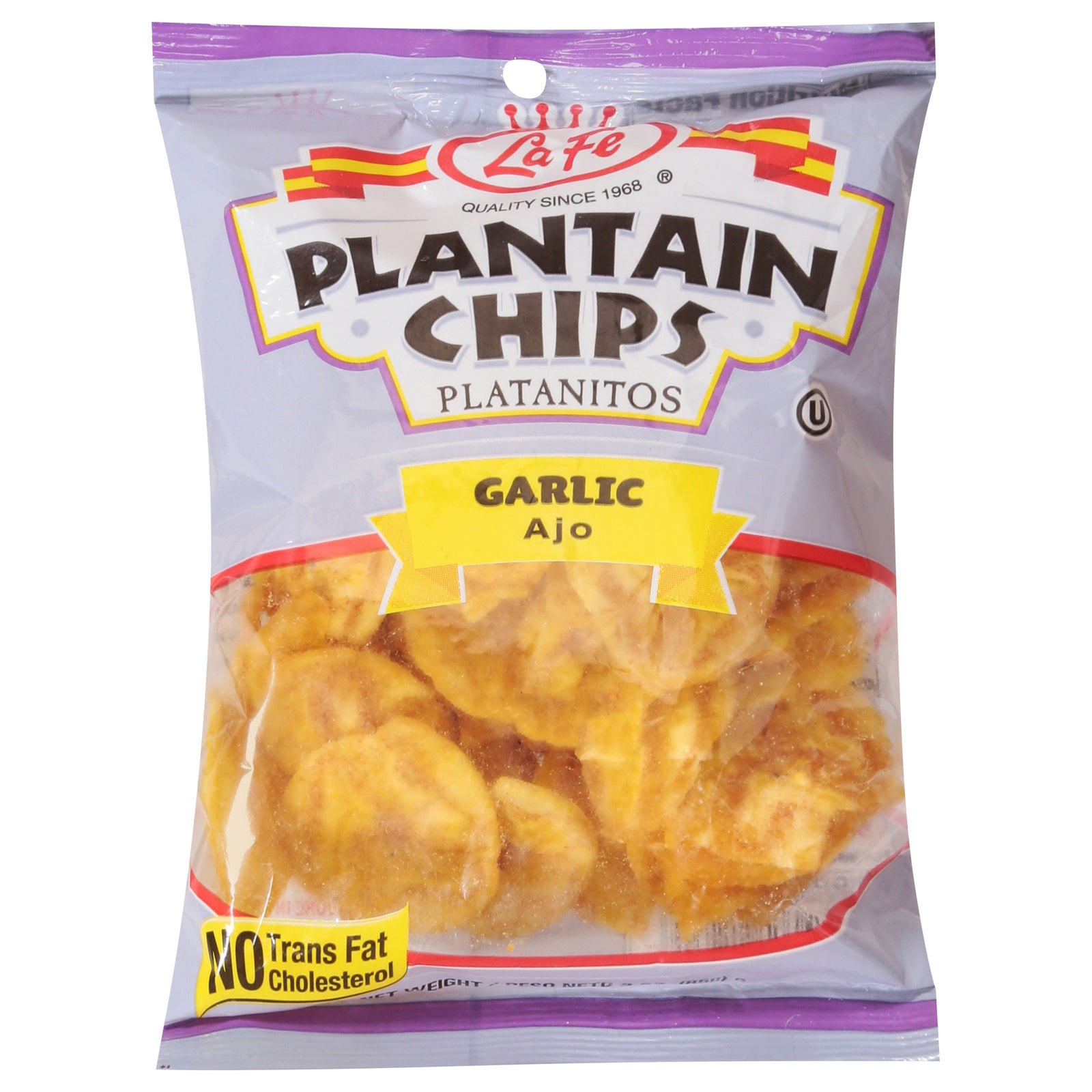 La Fe - Chips Plantain Garlic - Case of 24-3 OZ