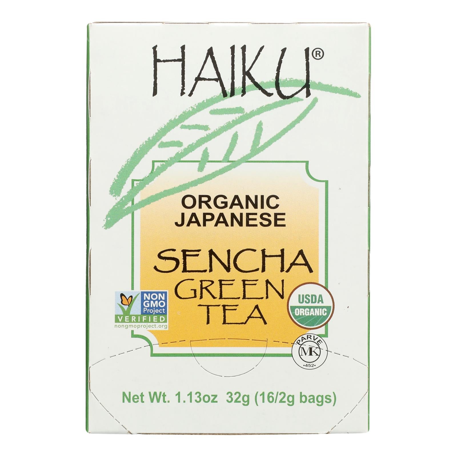 Haiku Green Tea - Sencha - Case Of 6 - 16 Bags