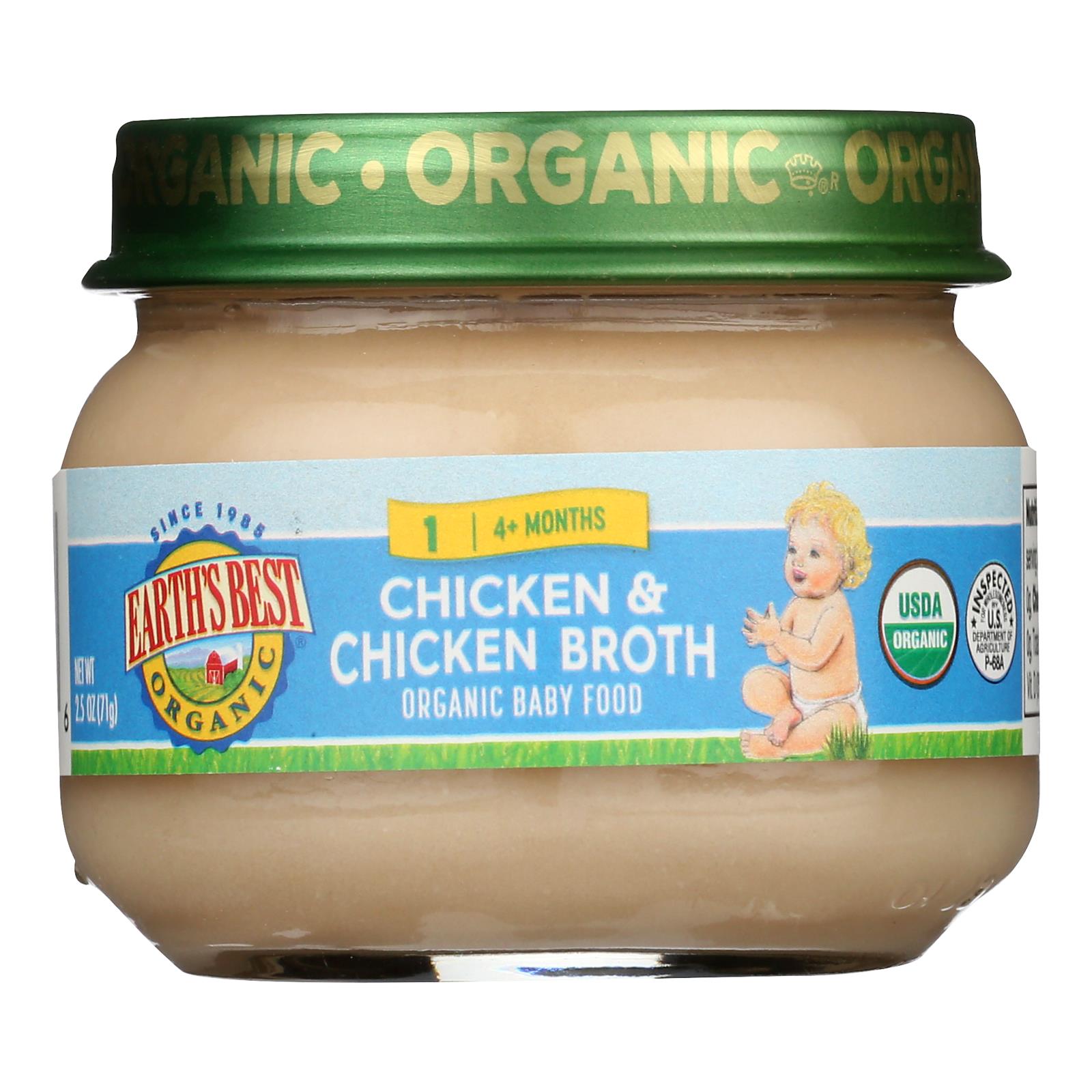 Earth's Best - Stage 1 Chicken & Chicken Broth - Case Of 10-2.5 Oz