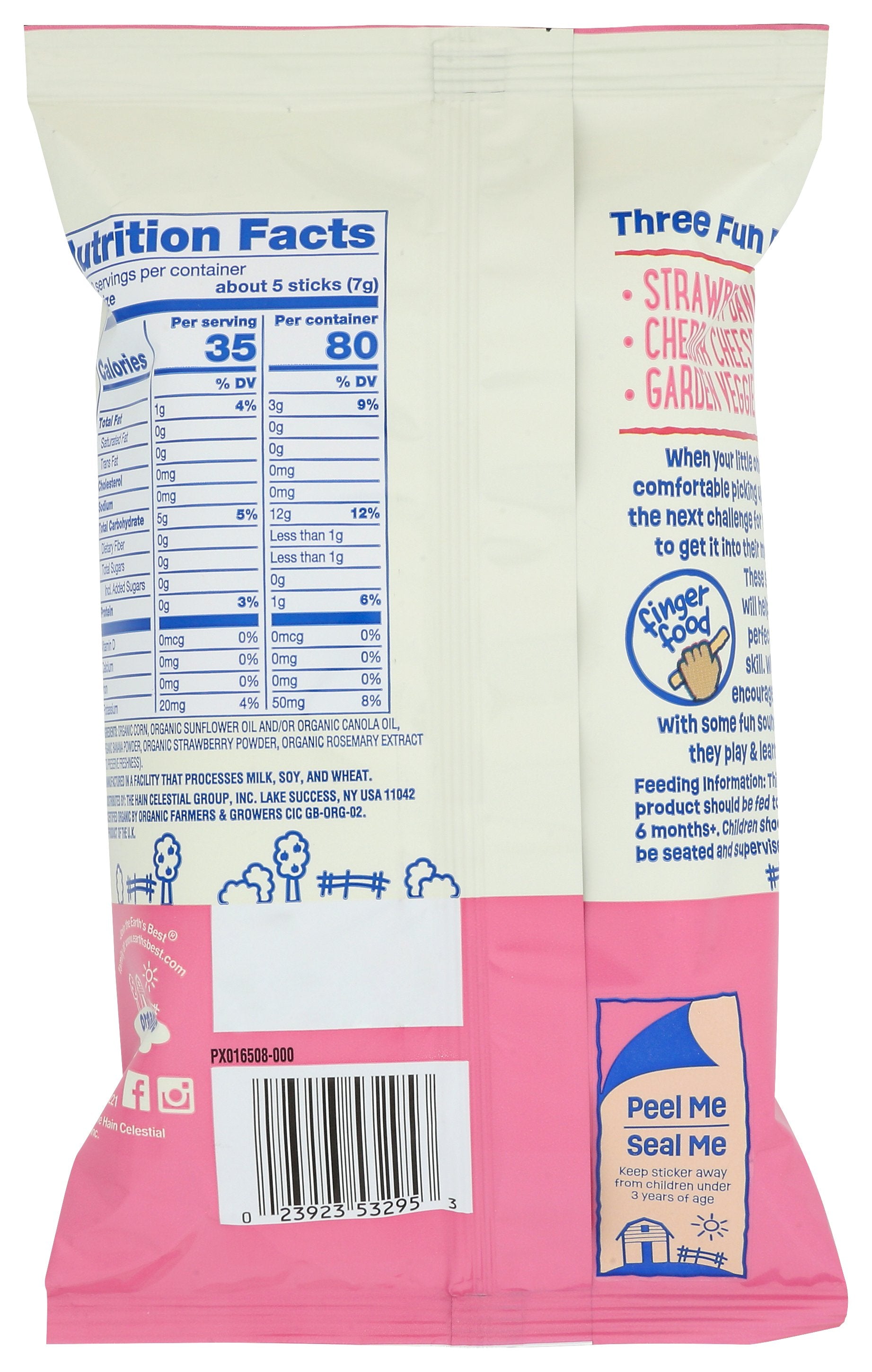 EARTHS BEST STICKS CRUNCHY STRW BNNA - Case of 5