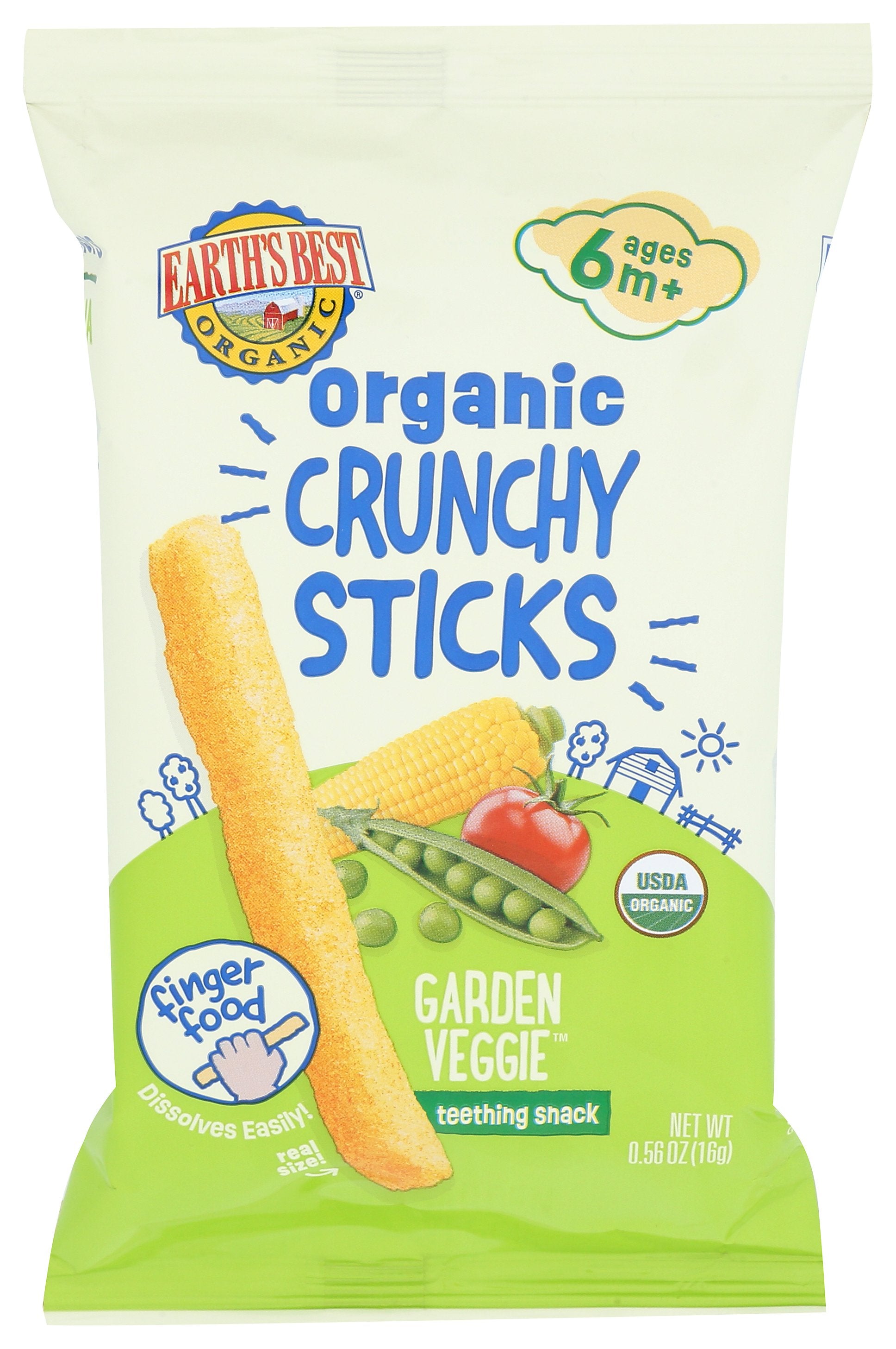 EARTHS BEST STICKS CRUNCHY GRDN VEGG - Case of 5