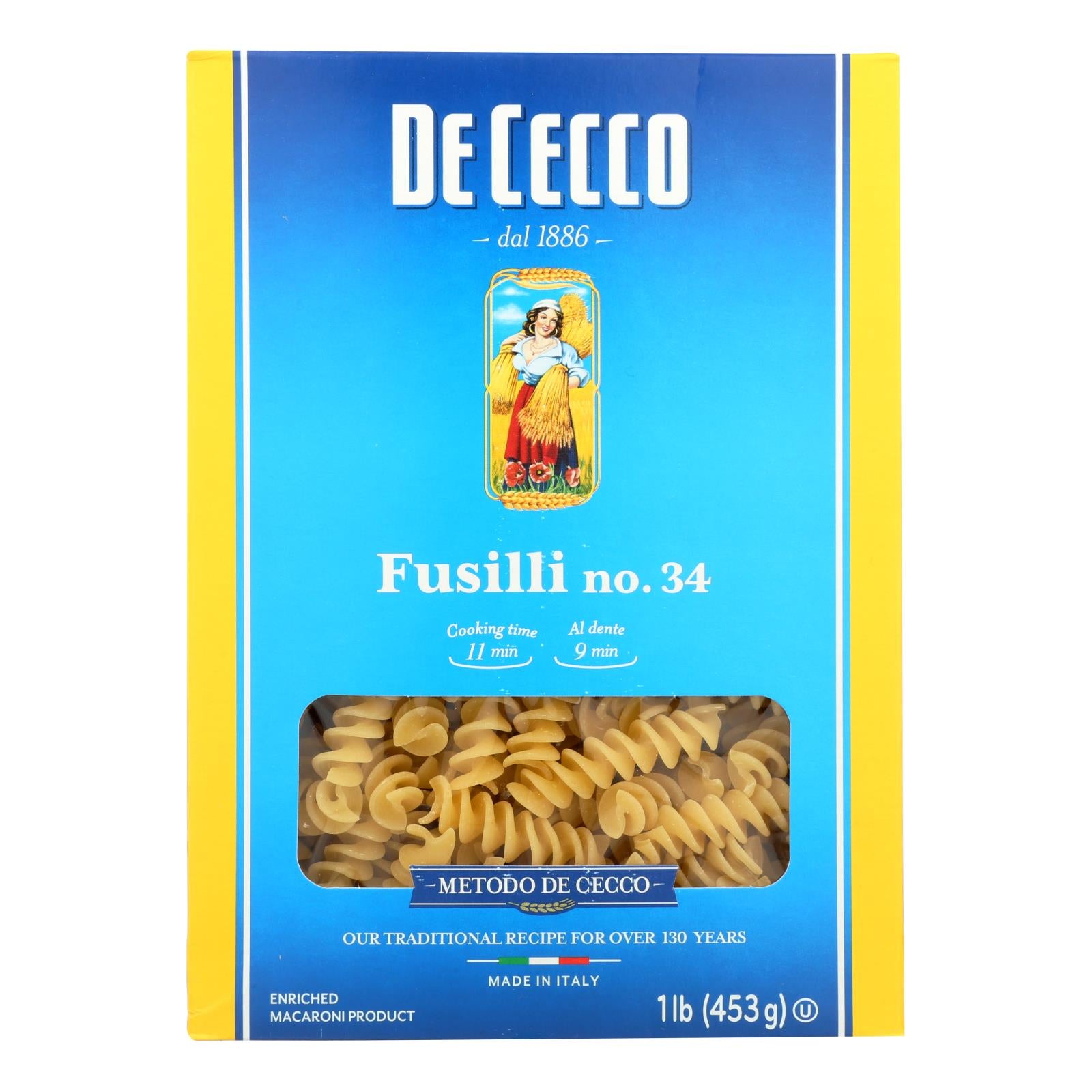 De Cecco Pasta - Pasta - Fusilli - Case of 12 - 16 oz