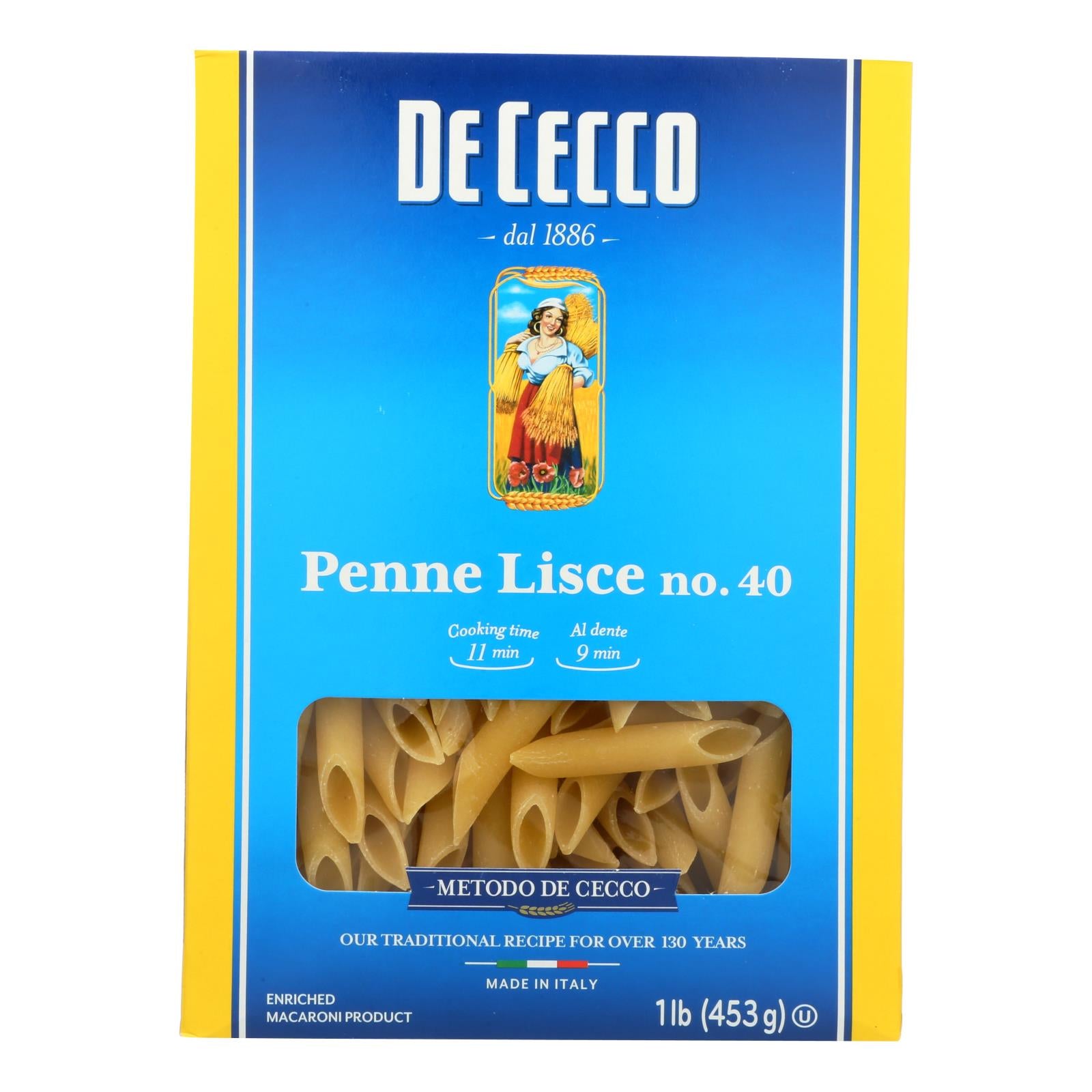 De Cecco Pasta - Pasta - Penne Lisce - Case Of 12 - 16 Oz