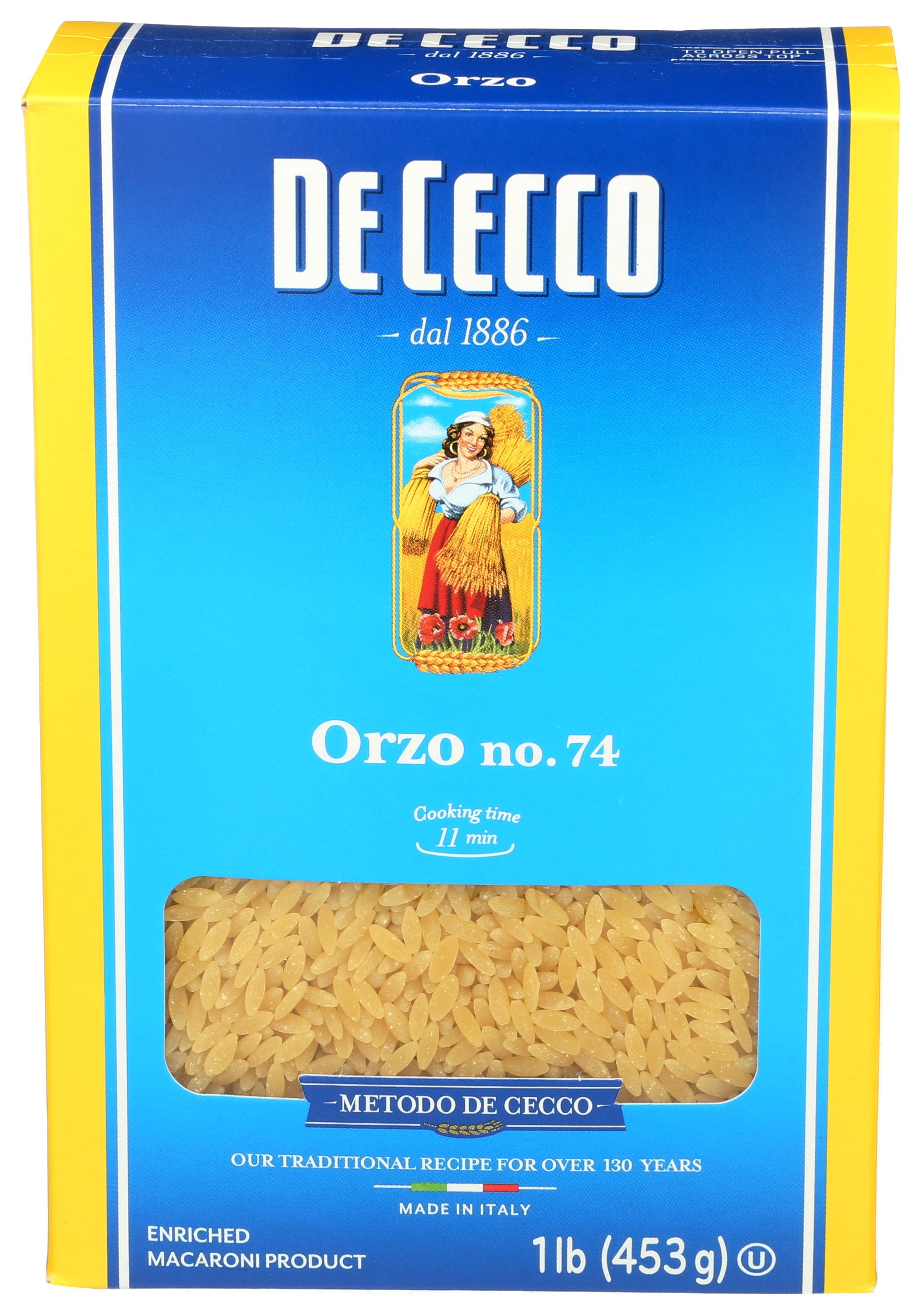 DE CECCO PASTA ORZO - Case of 20
