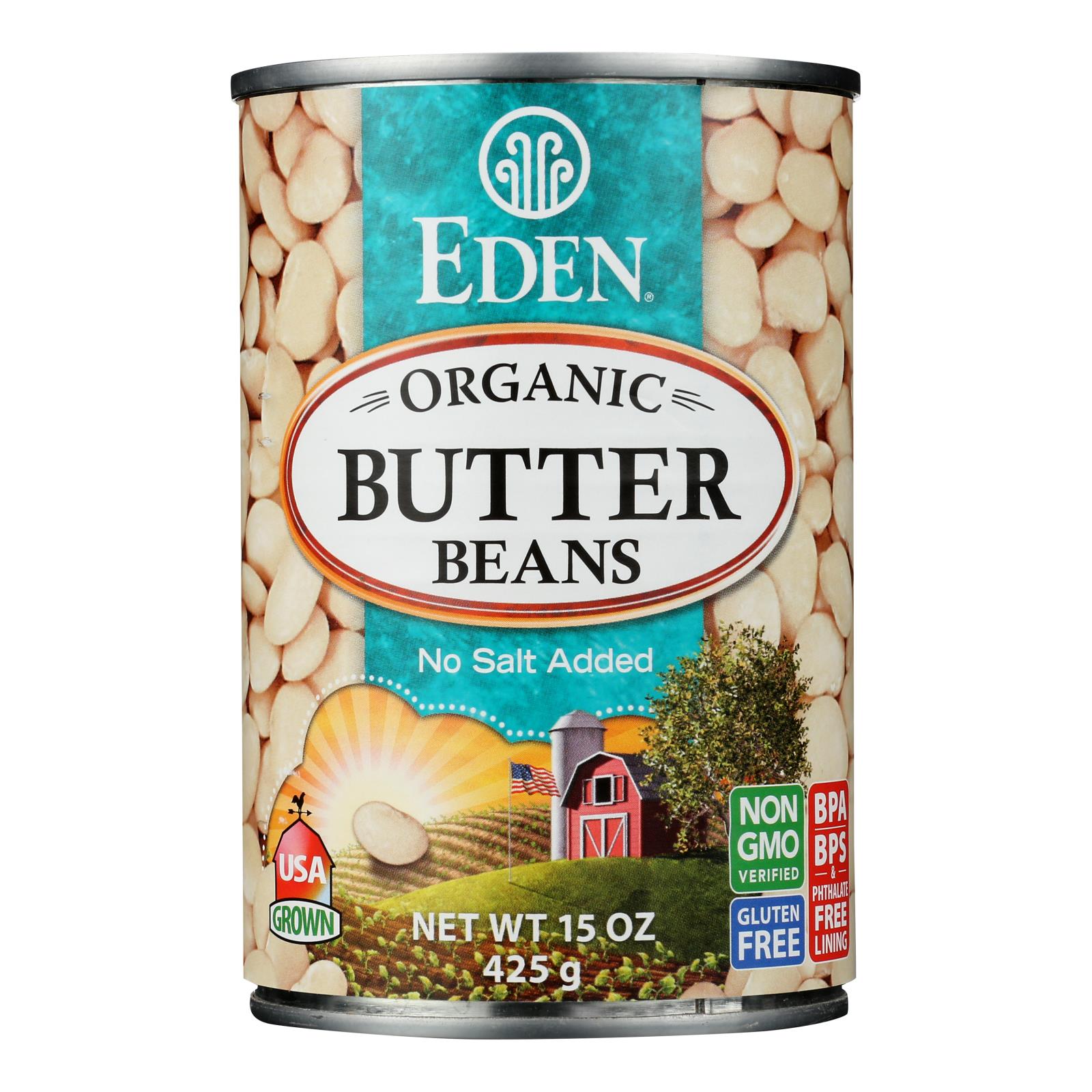 Eden Foods Butter Beans Organic - Case Of 12 - 15 Oz.