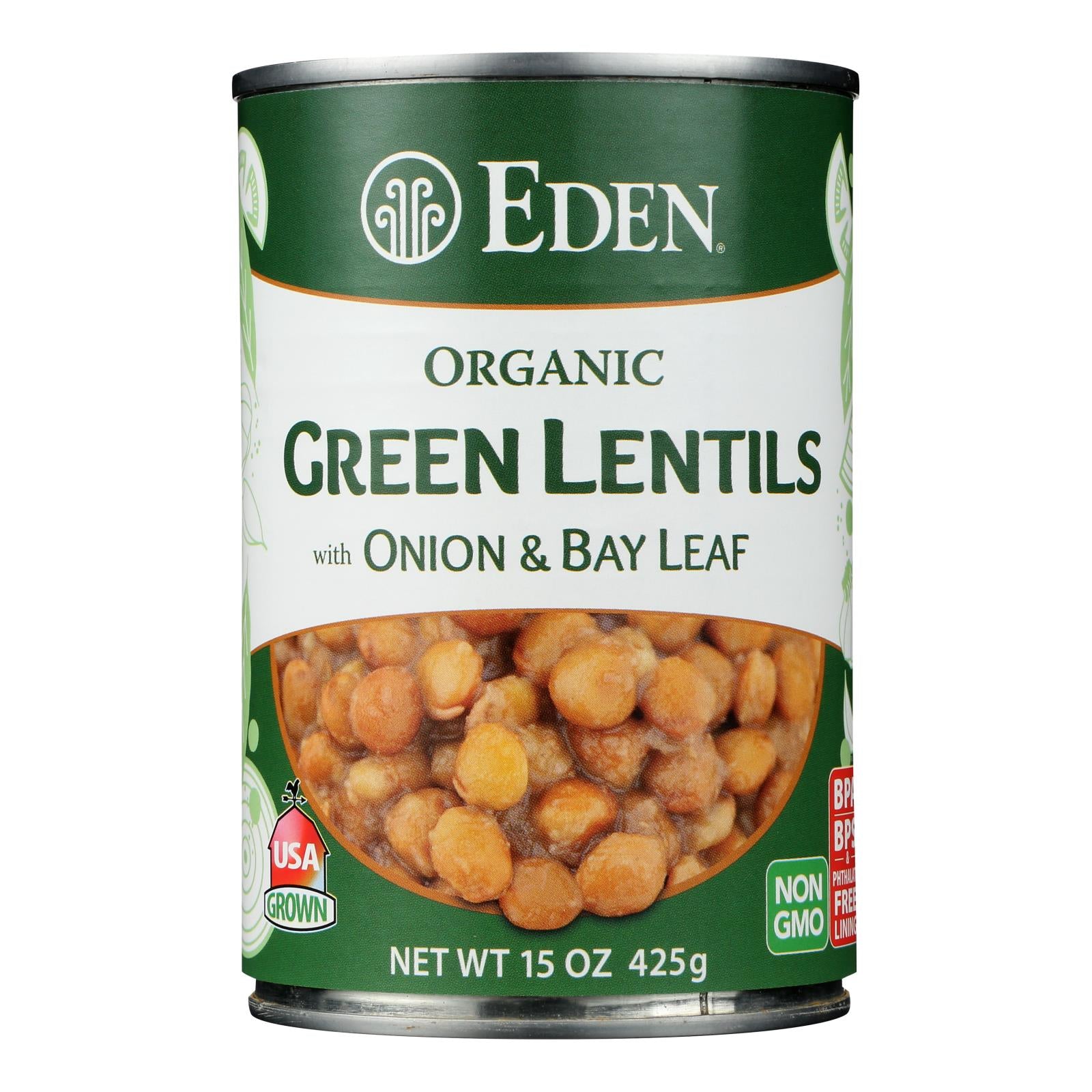 Eden Foods Organic Lentils With Onion And Bay Leaf - Case Of 12 - 15 Oz.