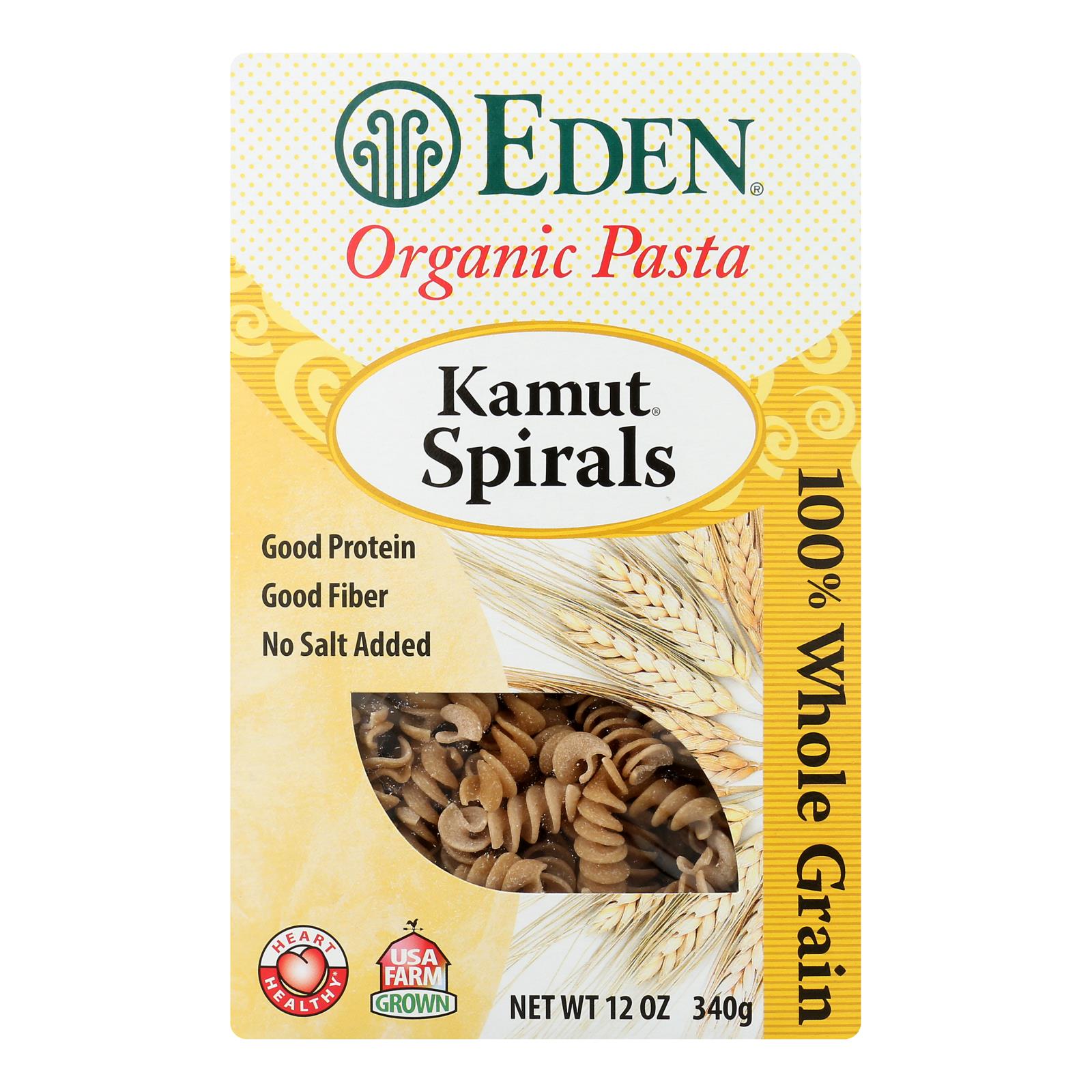 Eden Foods Organic Whole Kamut Spirals - Case Of 6 - 12 Oz.