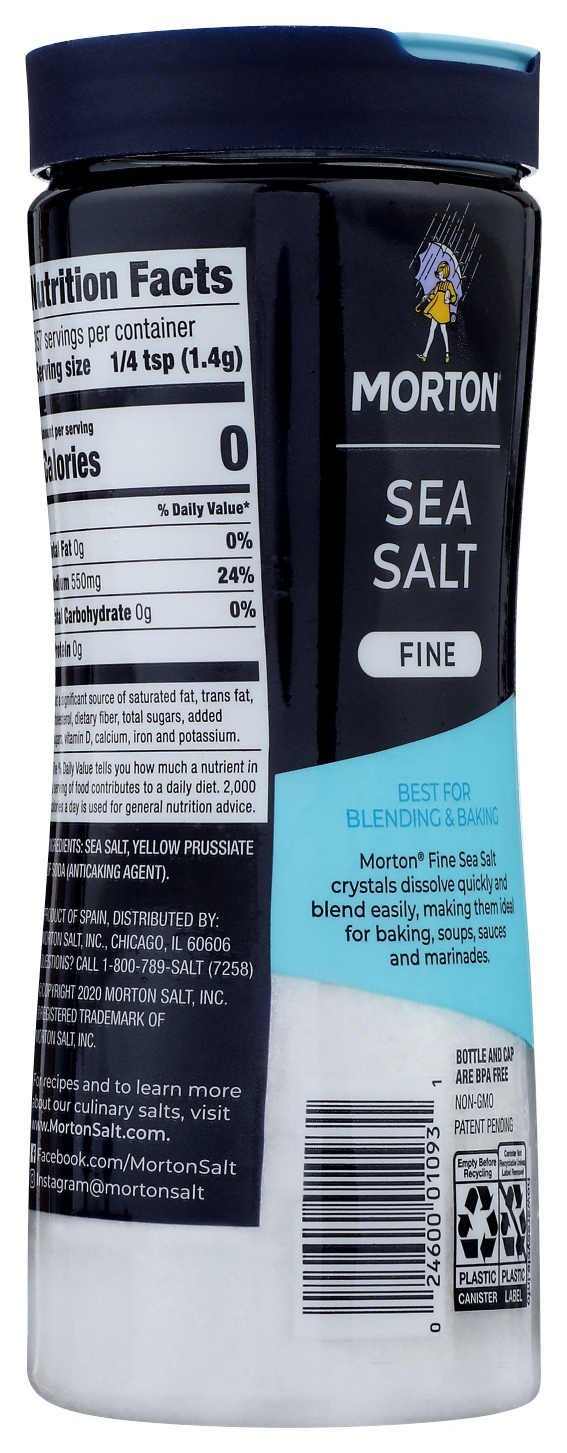 MORTONS SEA SALT FINE - Case of 12