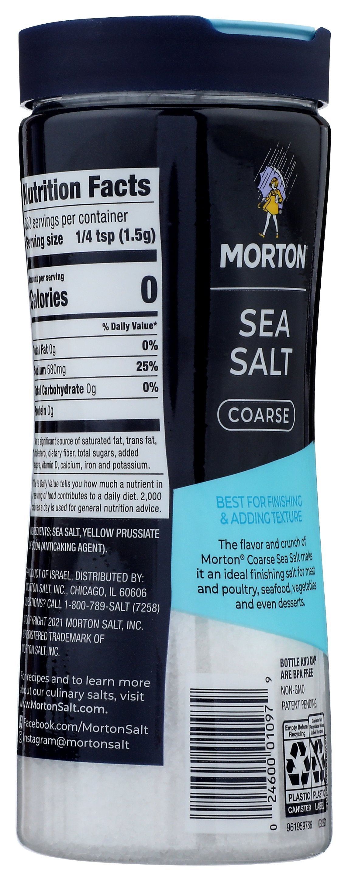 MORTONS SEA SALT COARSE - Case of 12