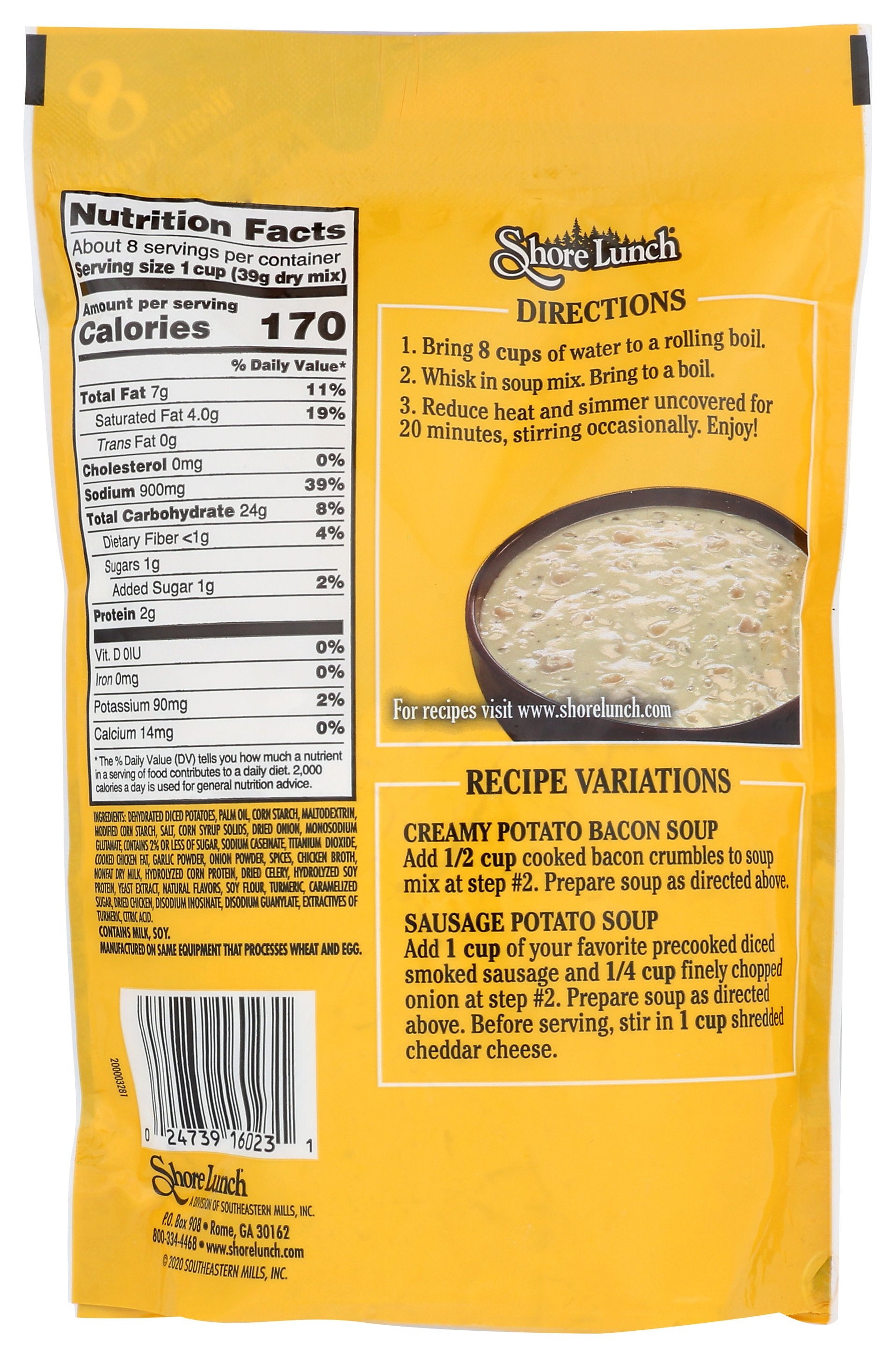 SHORE LUNCH MIX SOUP CRMY PTO - Case of 6
