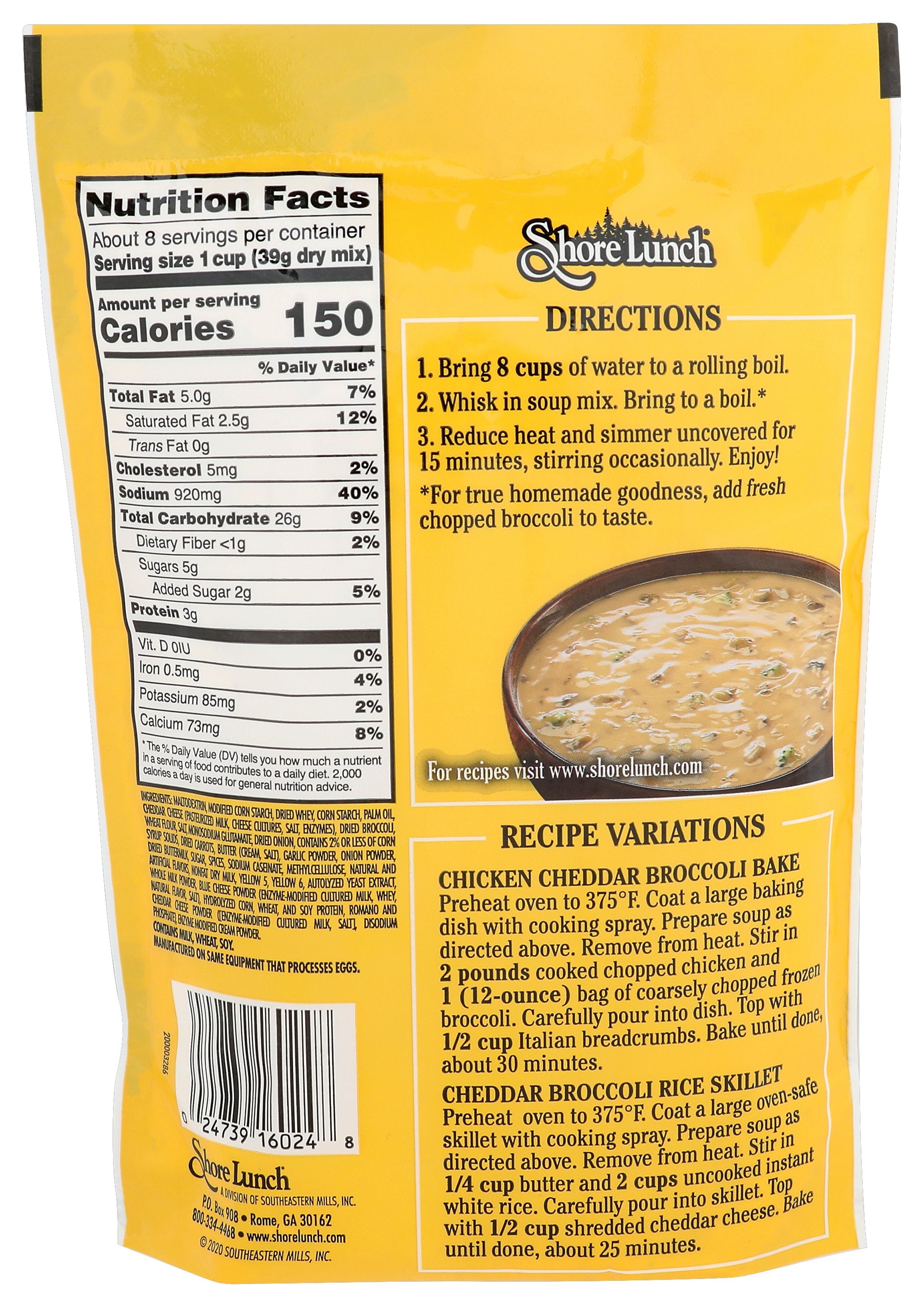 SHORE LUNCH MIX SOUP CHDR BROCCOLI - Case of 6