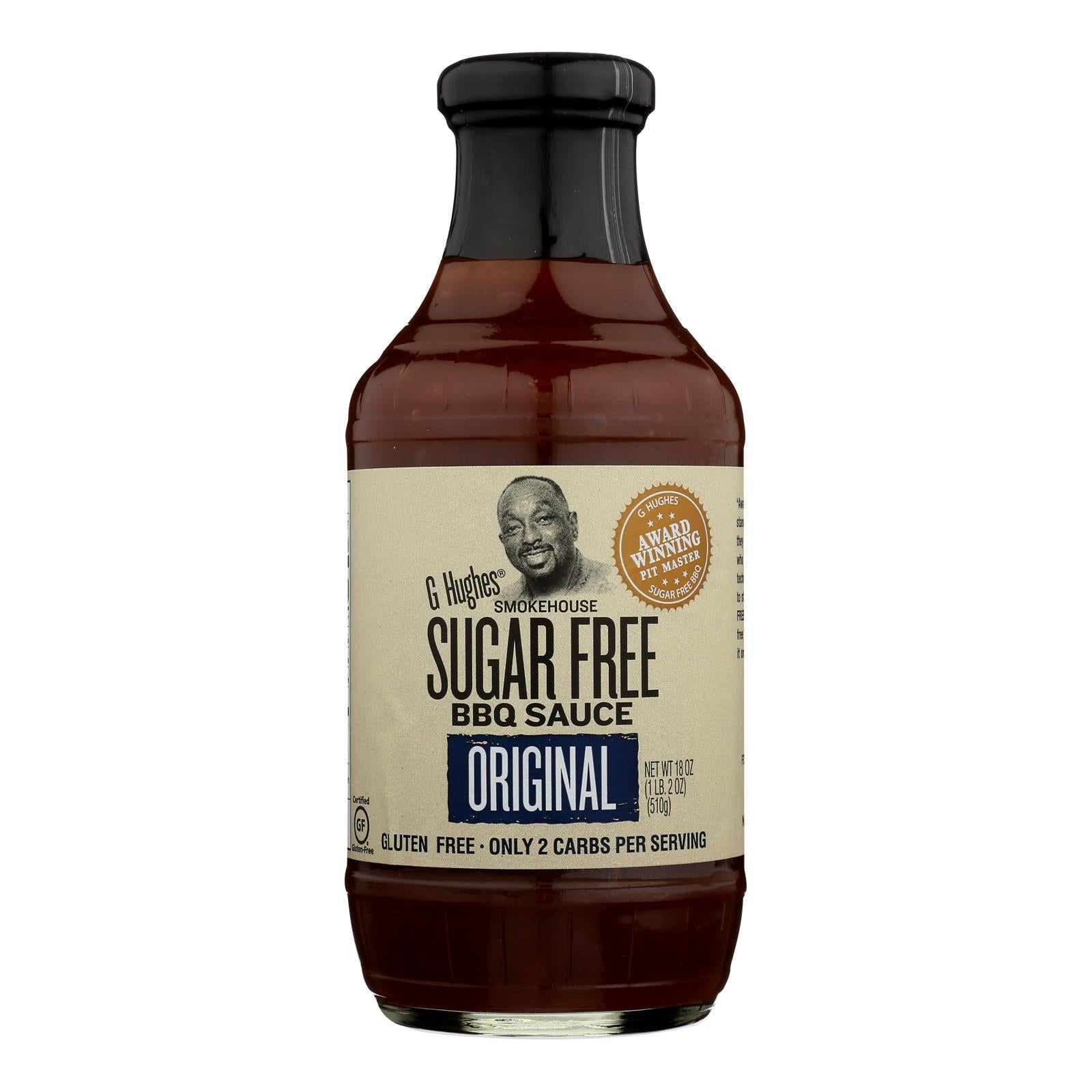 G Hughes Original Sugar Free BBQ Sauce - Case of 6 - 18 OZ
