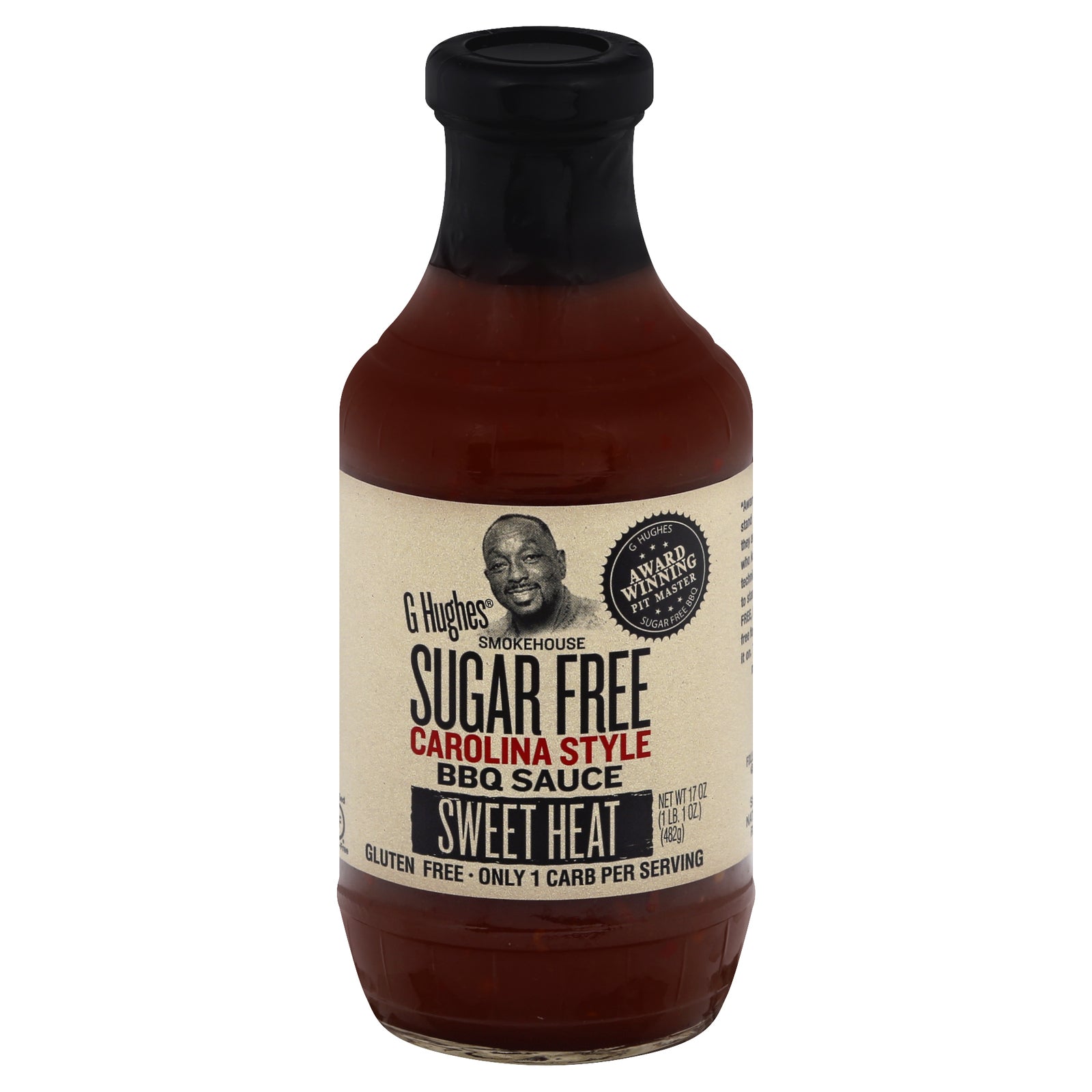 G Hughes Sugar Free Carolina Style BBQ Sauce - Case of 6 - 17 OZ