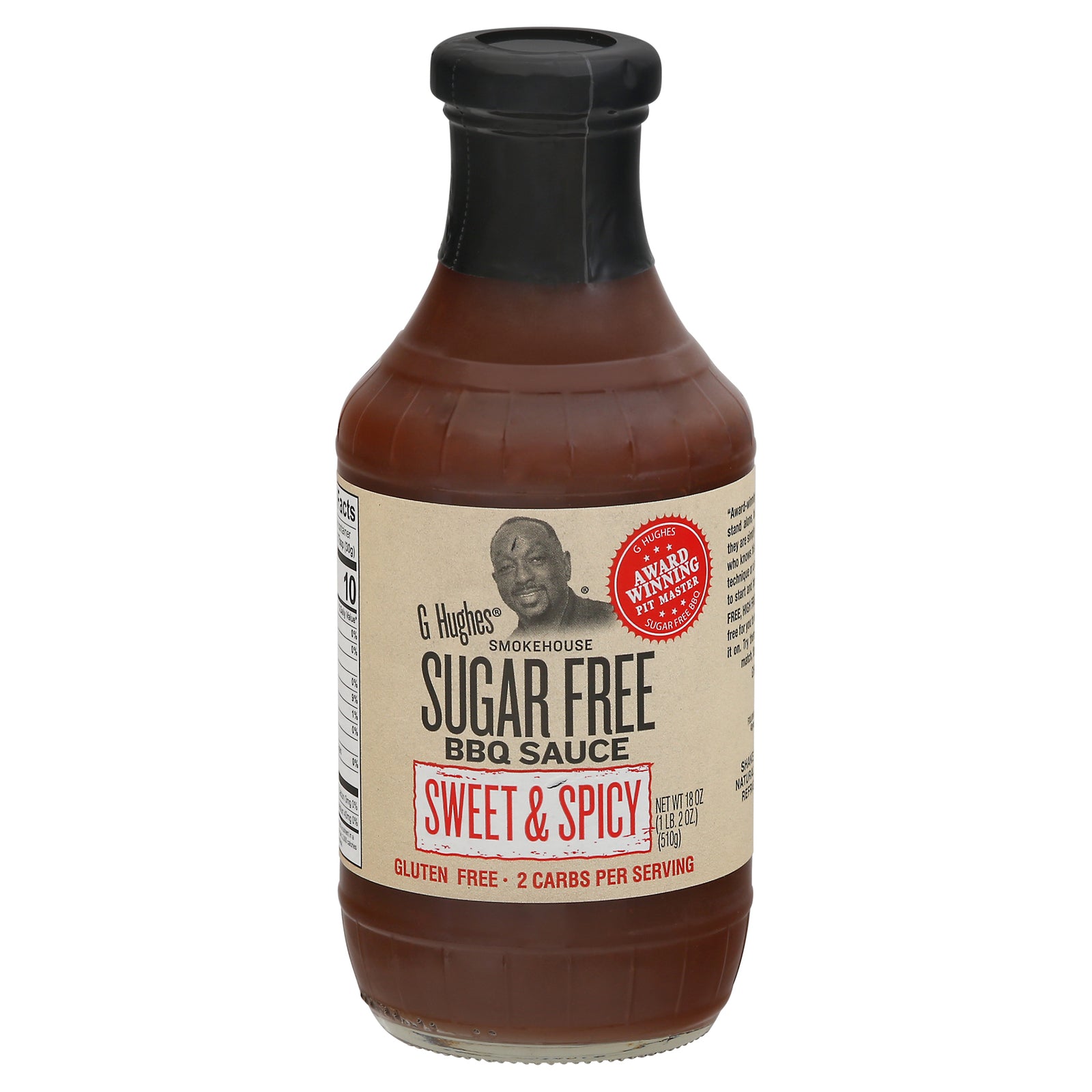 G Hughes - BBQ Sauce Sweet And Spicy Sugar Free - Case of 6 - 18 OZ