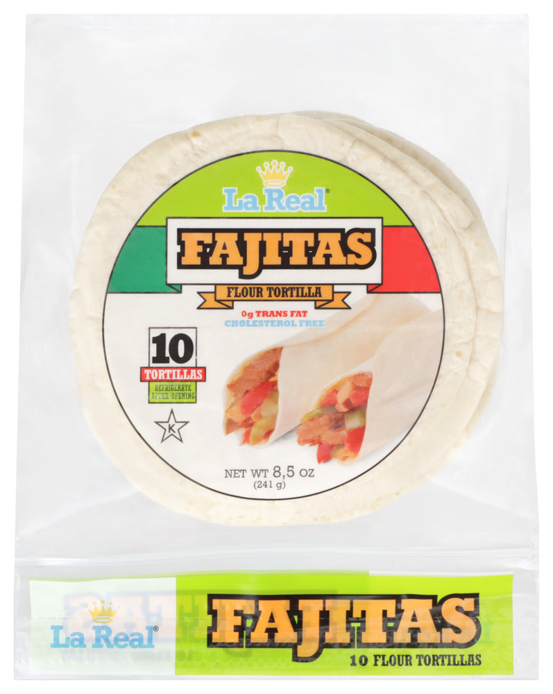 La Real Tortilla Fajita 10 count - Pack of 24 - 8.5 Oz