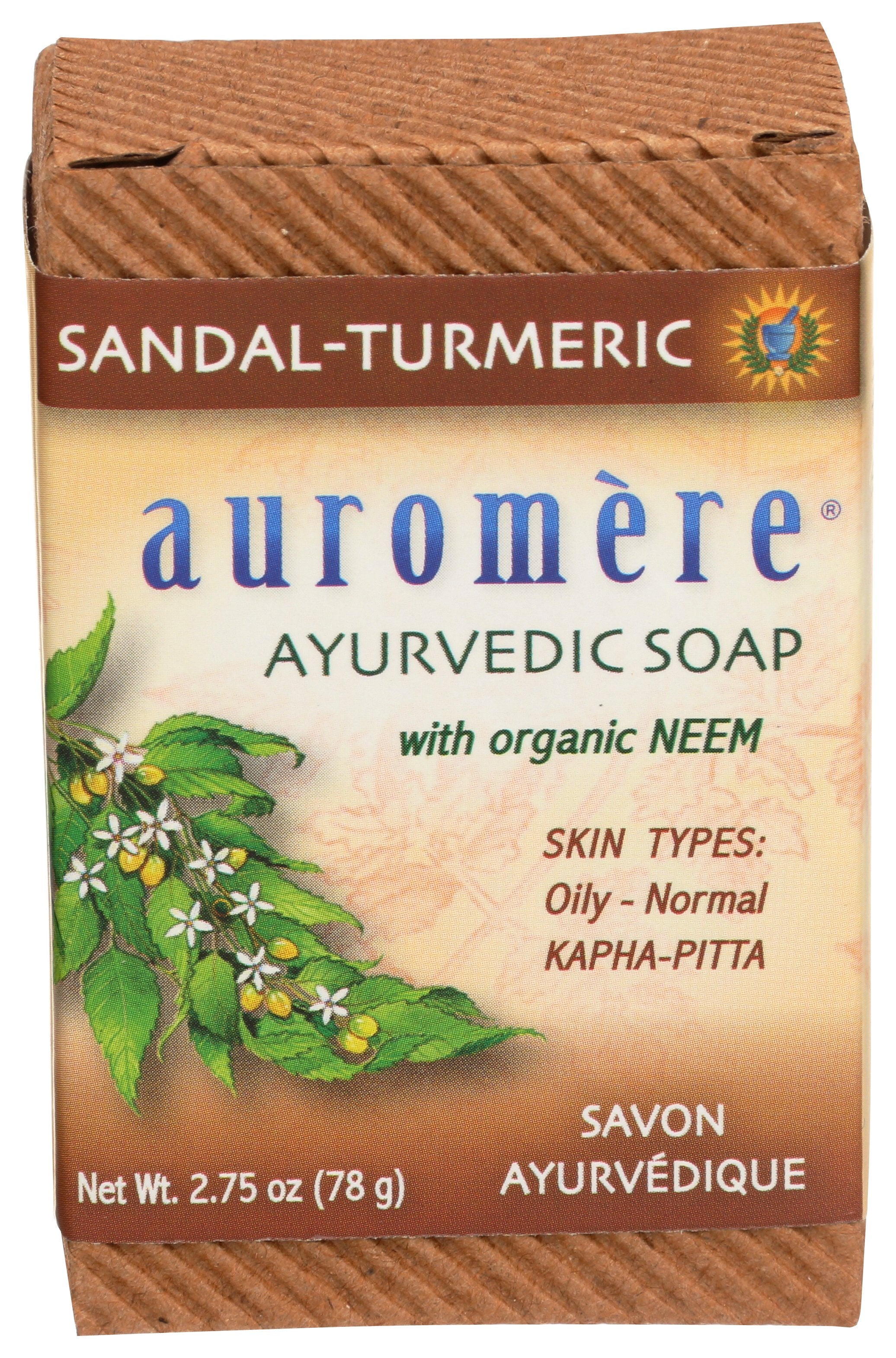 AUROMERE SOAP BAR SANDAL TUMERIC - Case of 3