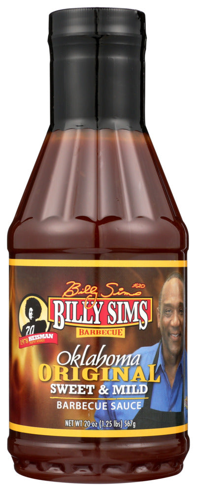 Billy Sims BBQ Sauce Oklahoma Sweet & Mild - Case of 6 - 20 oz