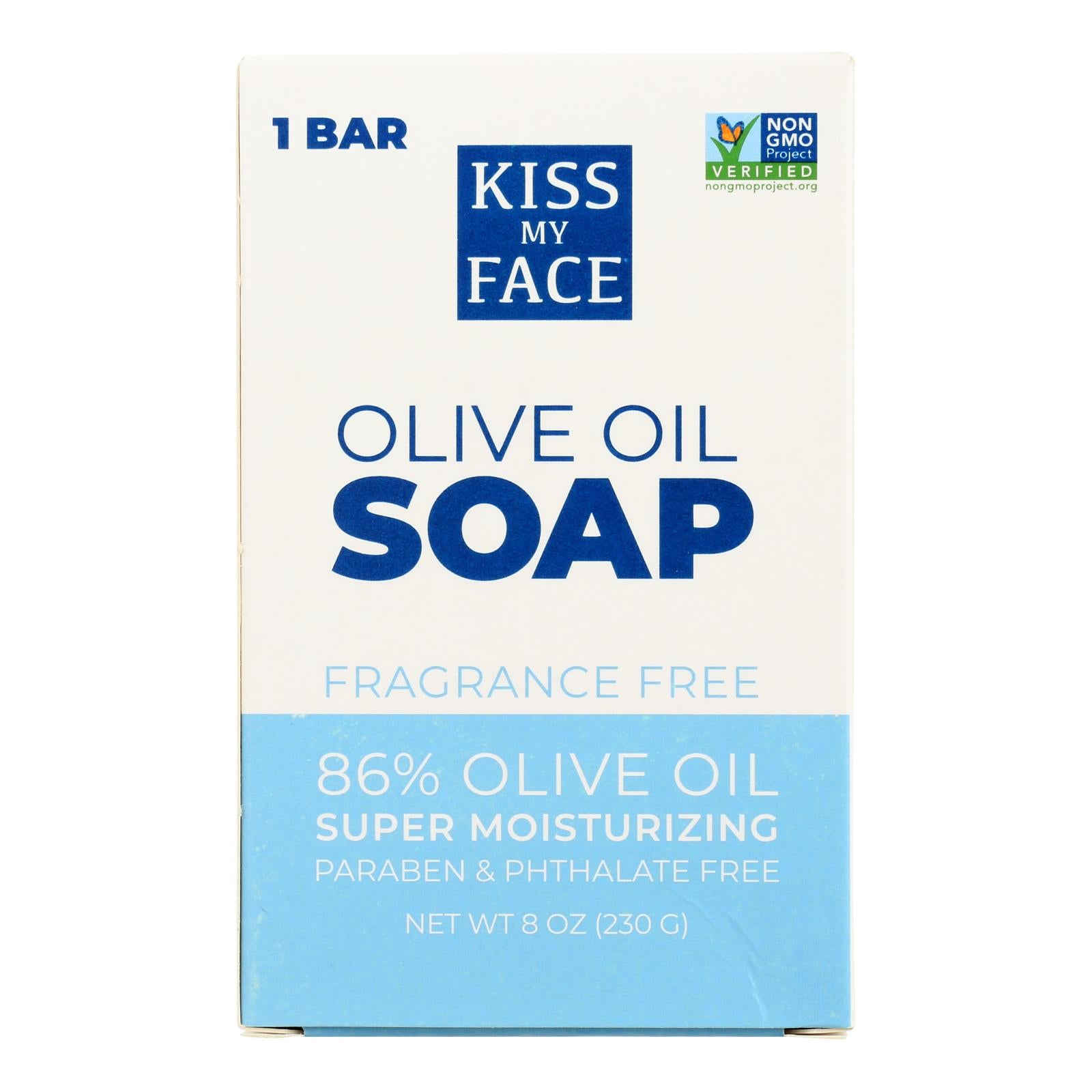 Kiss My Face Bar Soap Pure Olive Oil Fragrance Free - 8 oz
