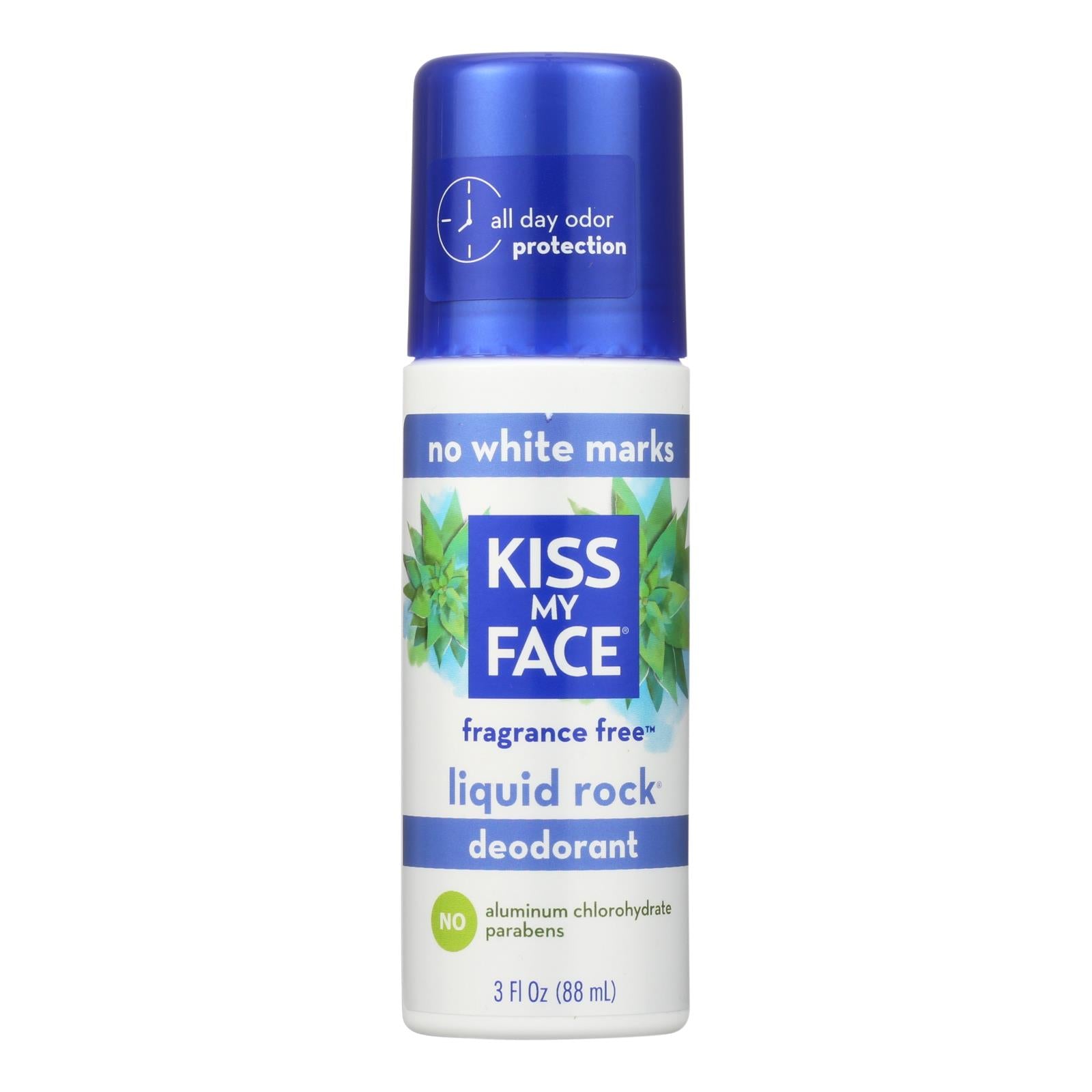 Kiss My Face Deodorant Liquid Rock Roll-On Fragrance Free - 3 fl oz