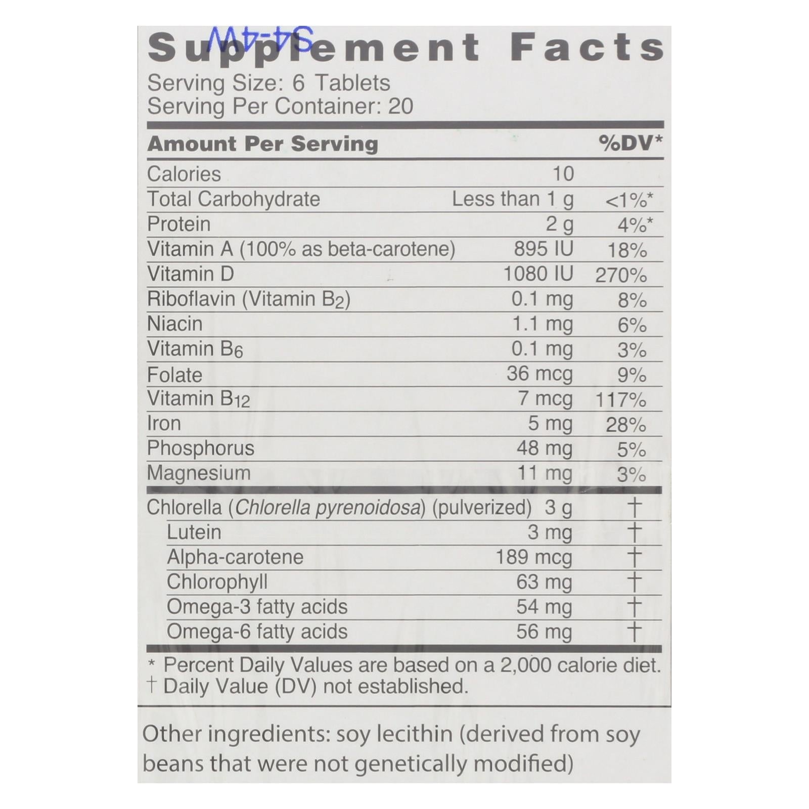 Sun Chlorella A Tablets - 500 Mg - 120 Tablets