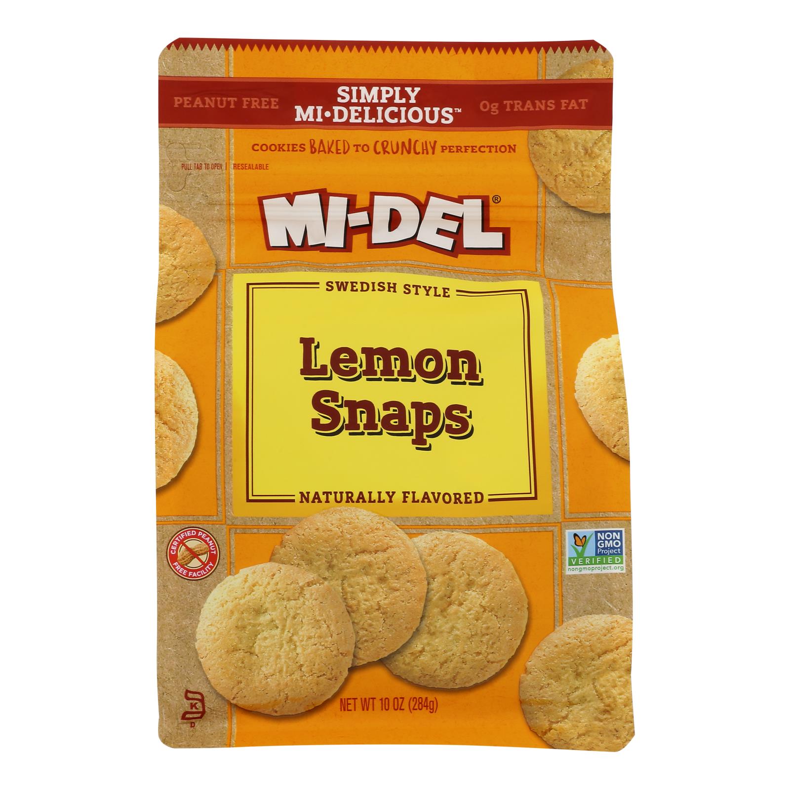 Midel Cookies - Lemon Snaps - Case Of 8 - 10 Oz