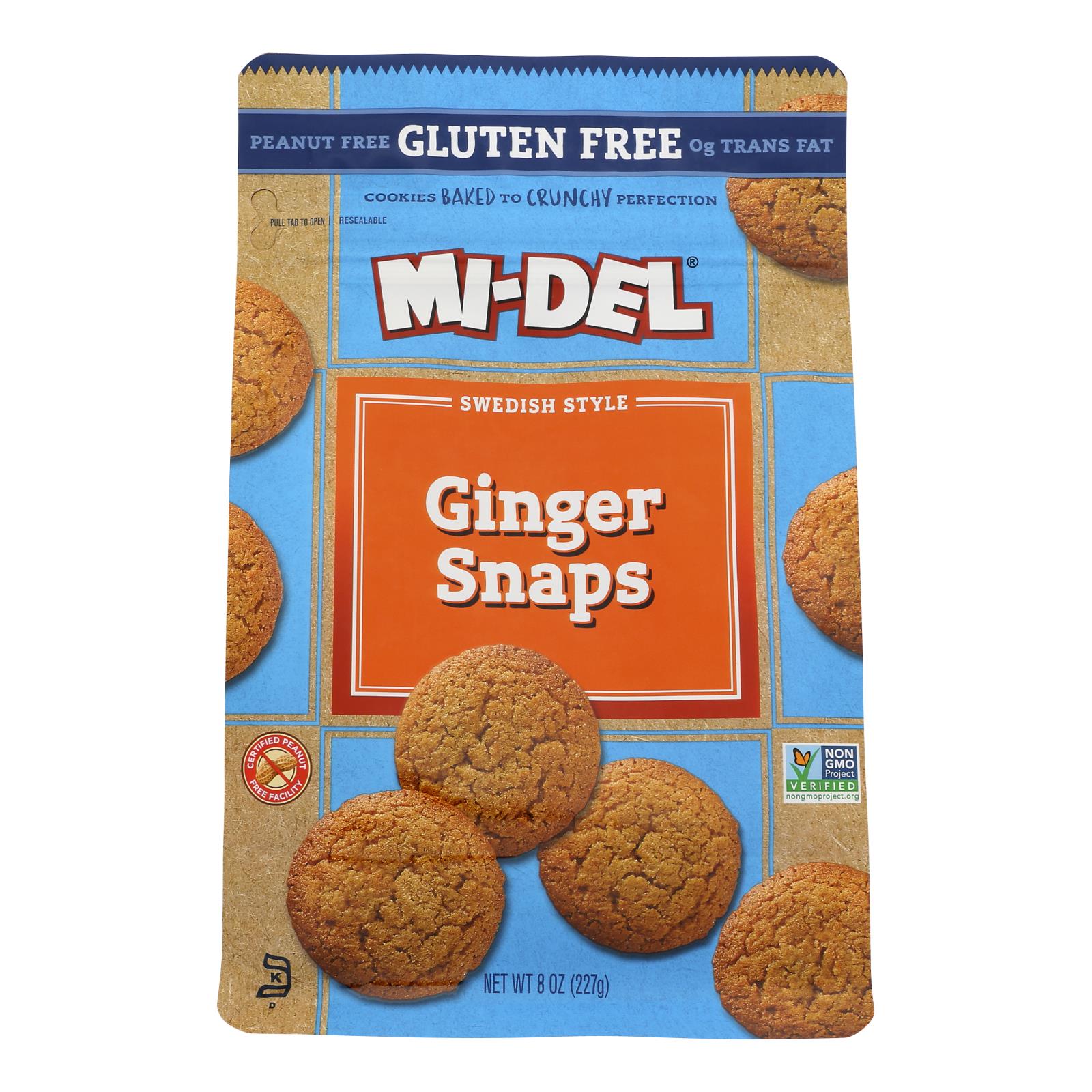 Midel Cookies - Ginger Snaps - Case Of 8 - 8 Oz