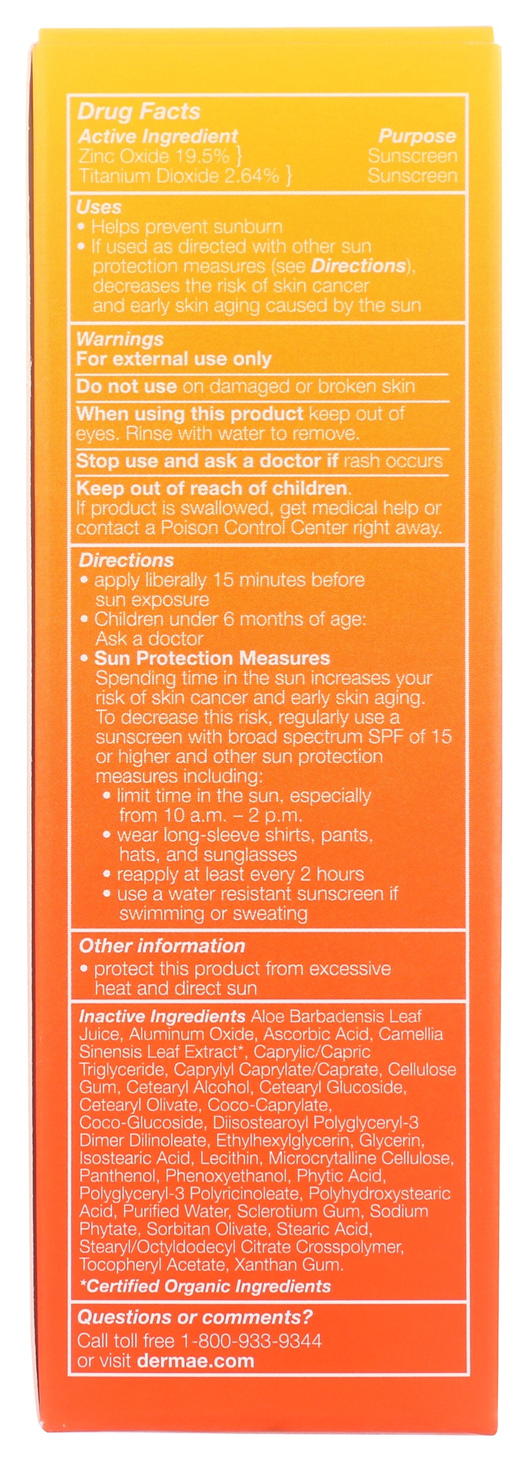 DERMA E SUNSCREEN OILFR FACE SPF30