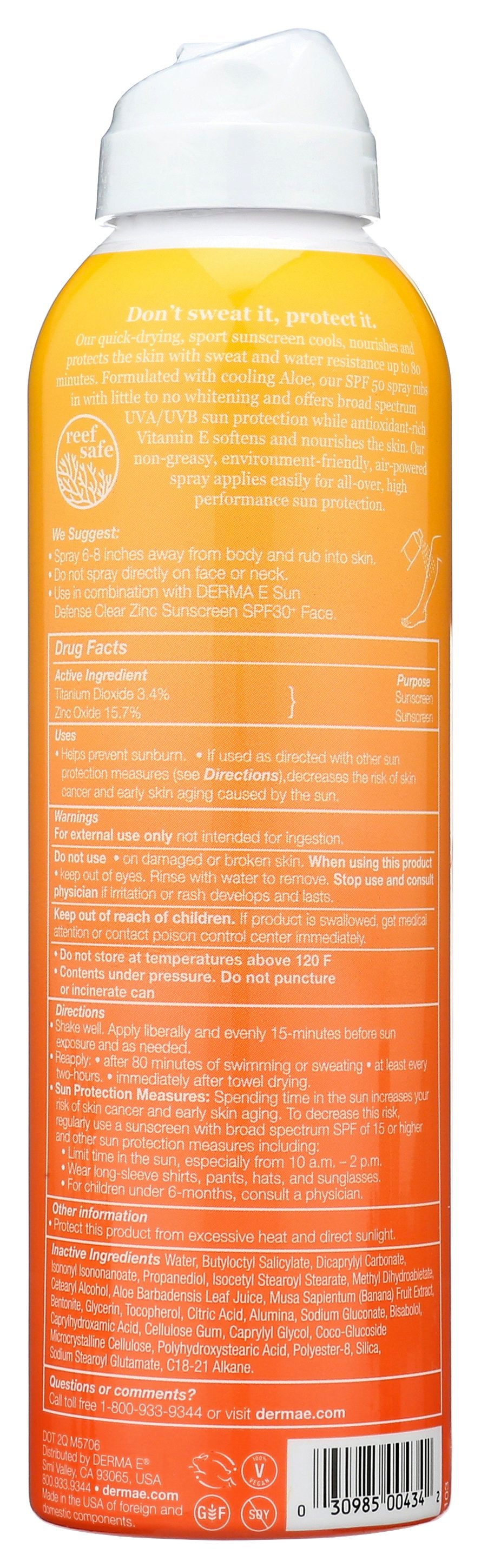 DERMA E SUNSCREEN ALLSPORT SPF50