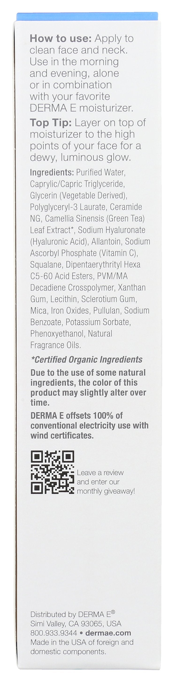 DERMA E SKIN SERUM HYDRATING ULTRA