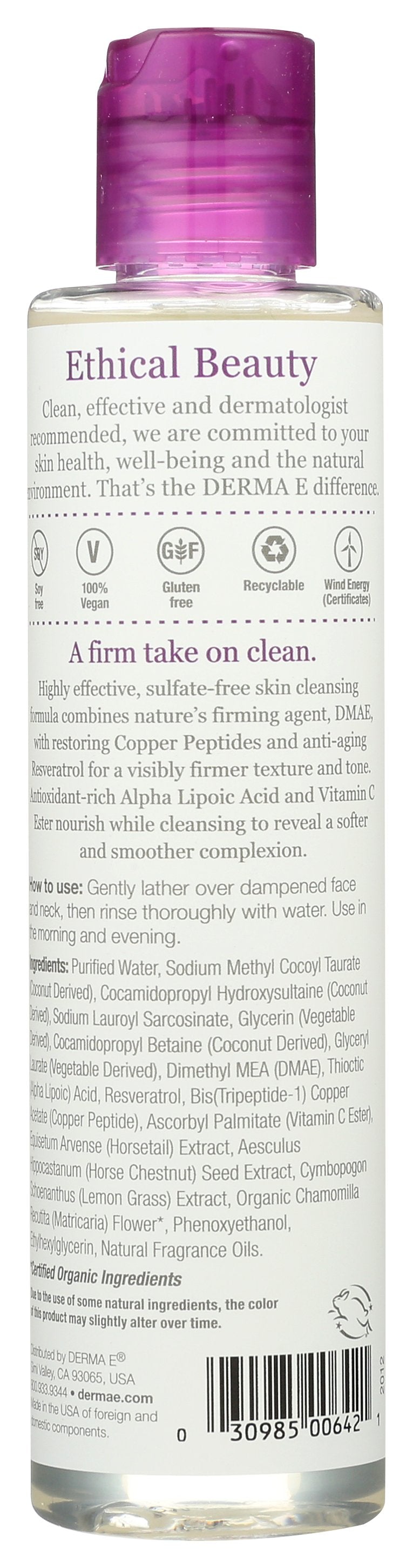 DERMA E CLEANSER FACIAL SKIN FIRM