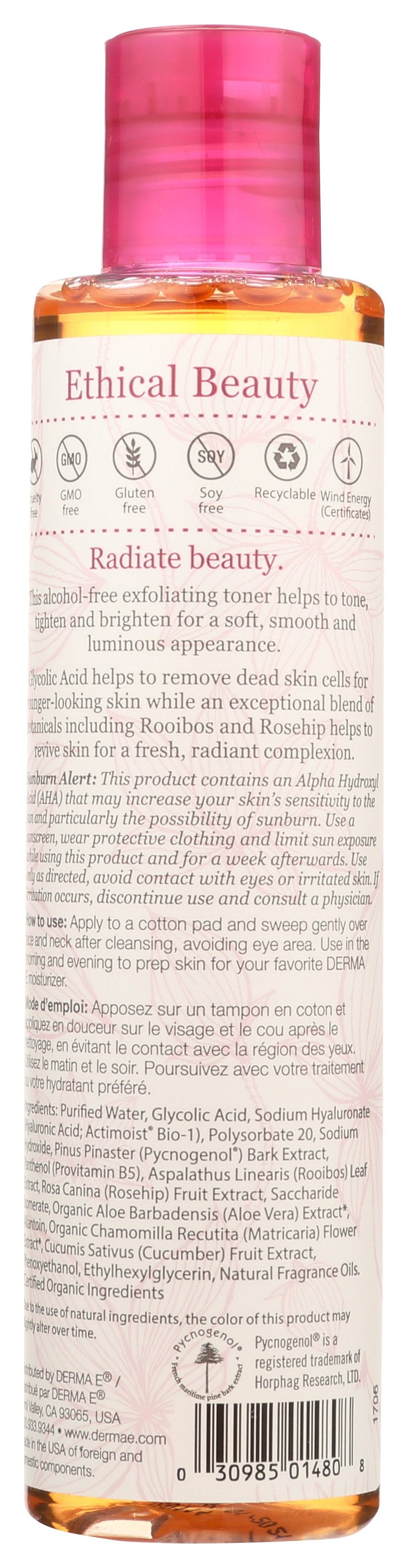 DERMA E TONER RADIANCE
