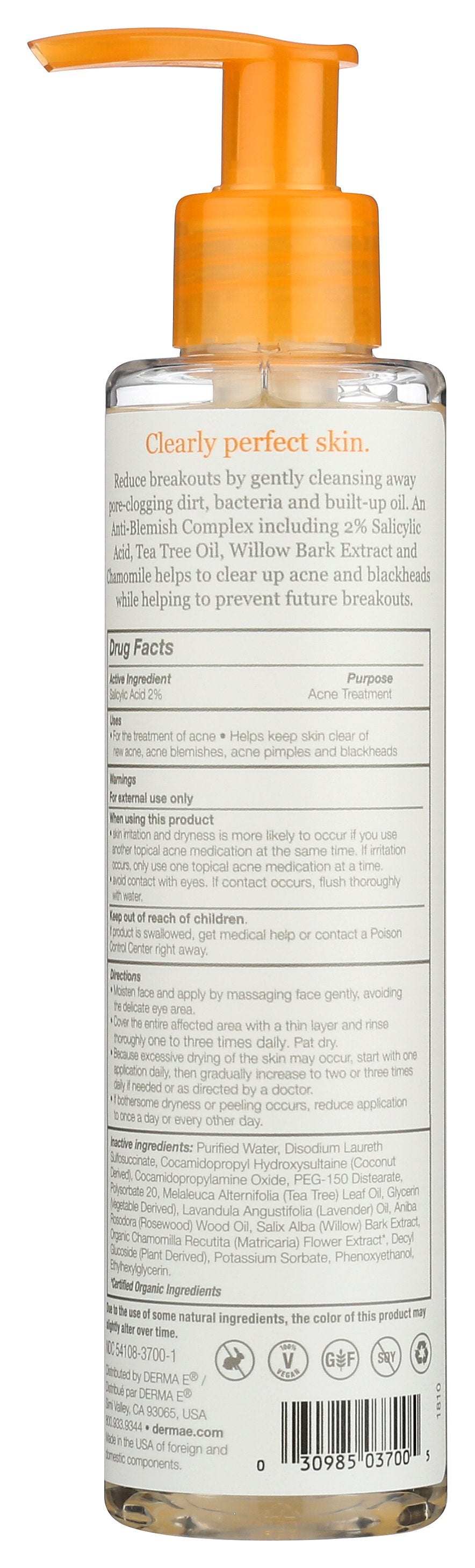 DERMA E CLEANSER WASH PORE