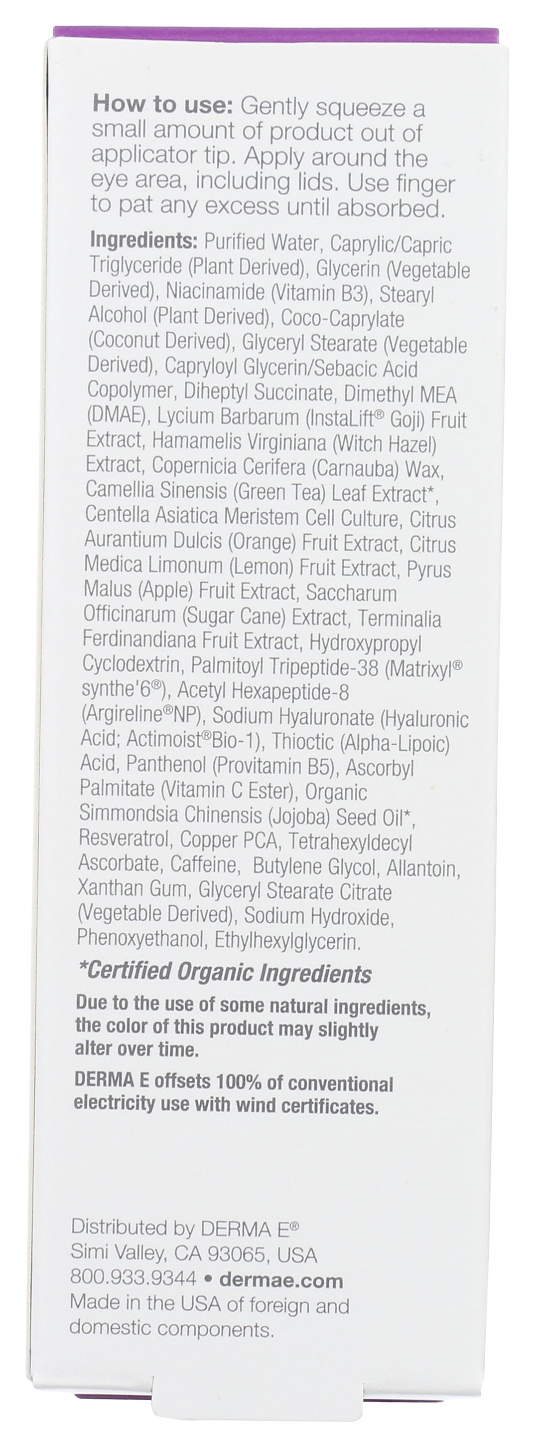DERMA E EYE LIFT FIRMING DMAE
