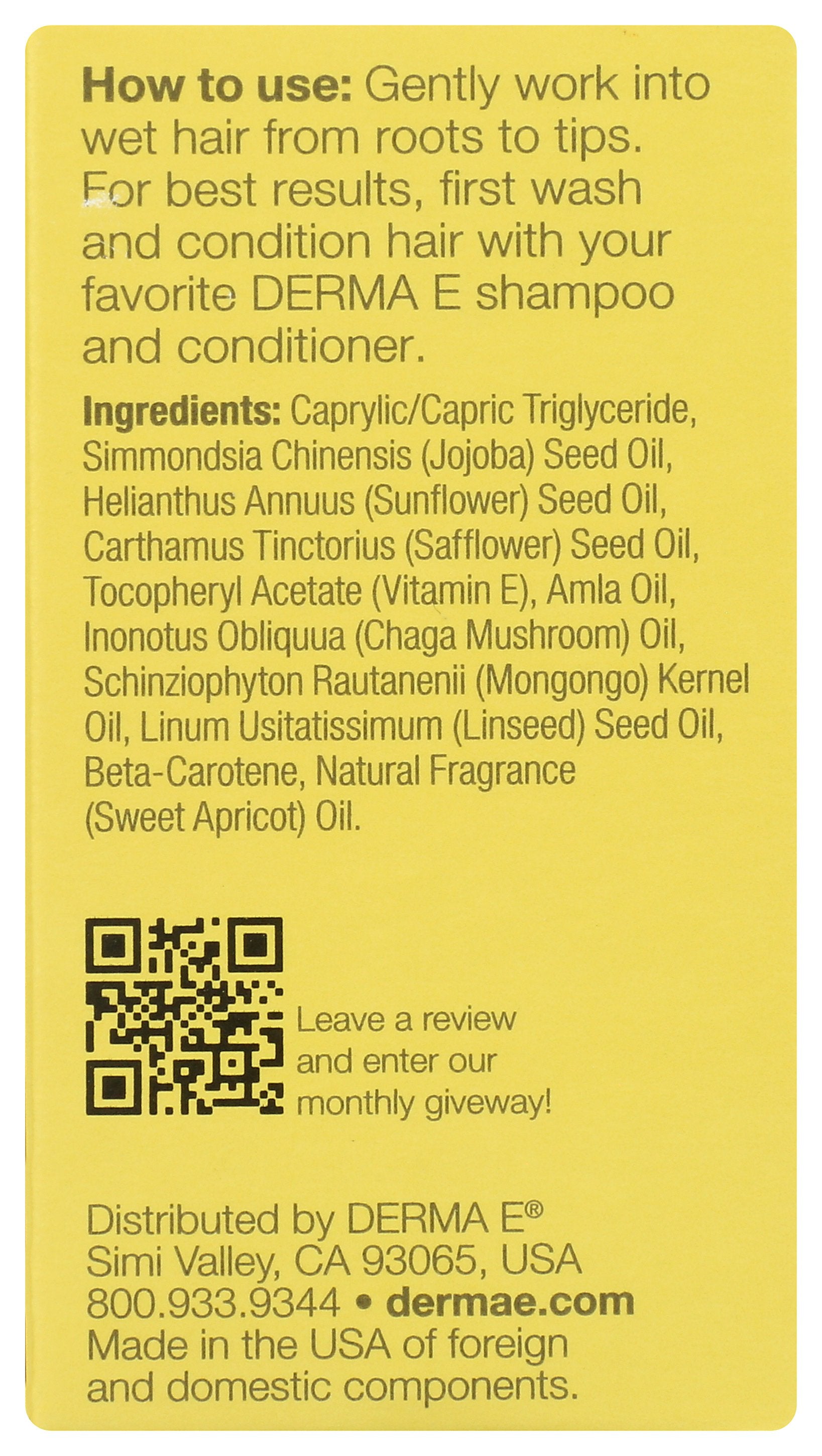DERMA E OIL HAIR BONDING REPAIR