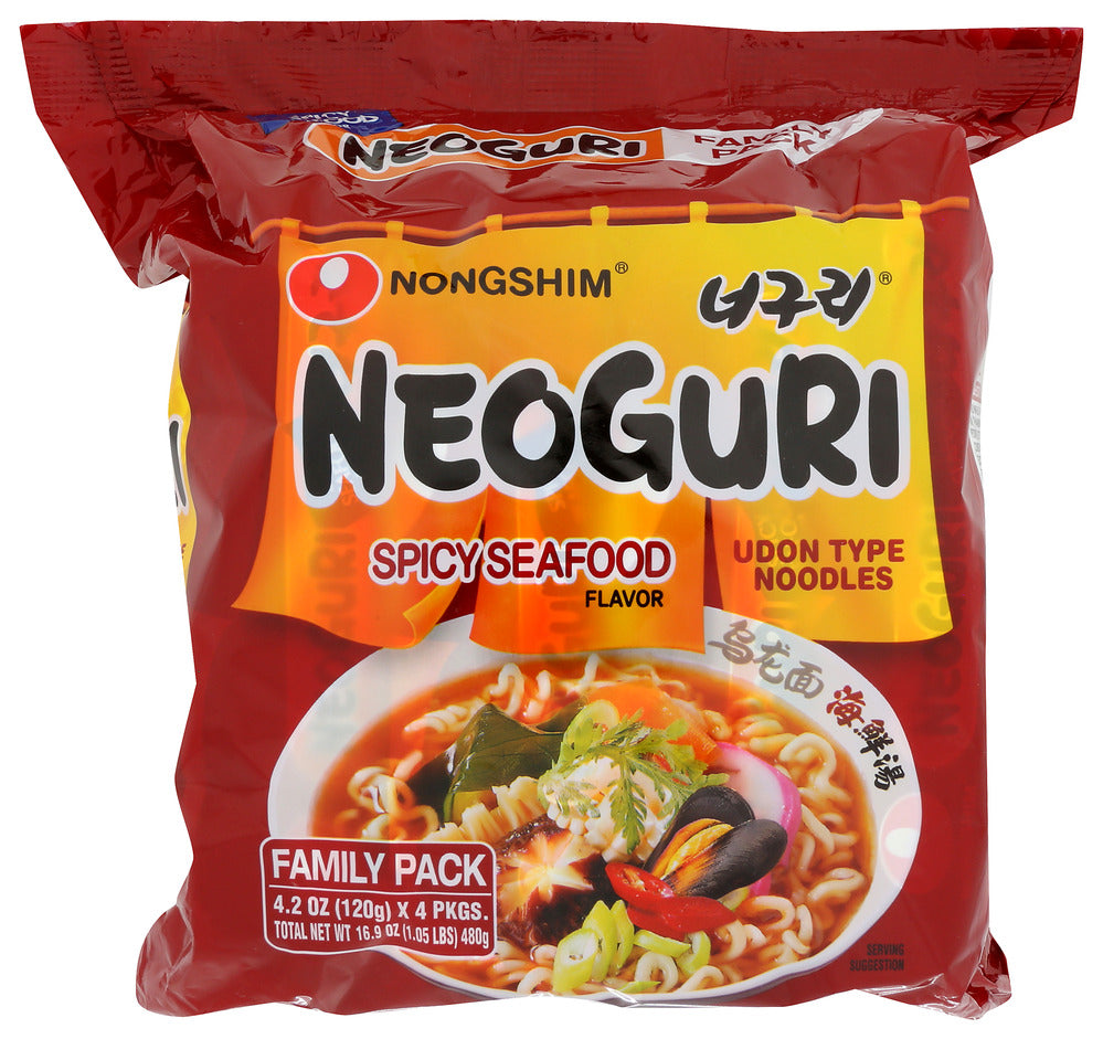 Nong Shim Noodle Spicy Neoguri - Case of 4 - 4 pouches/4.2 oz
