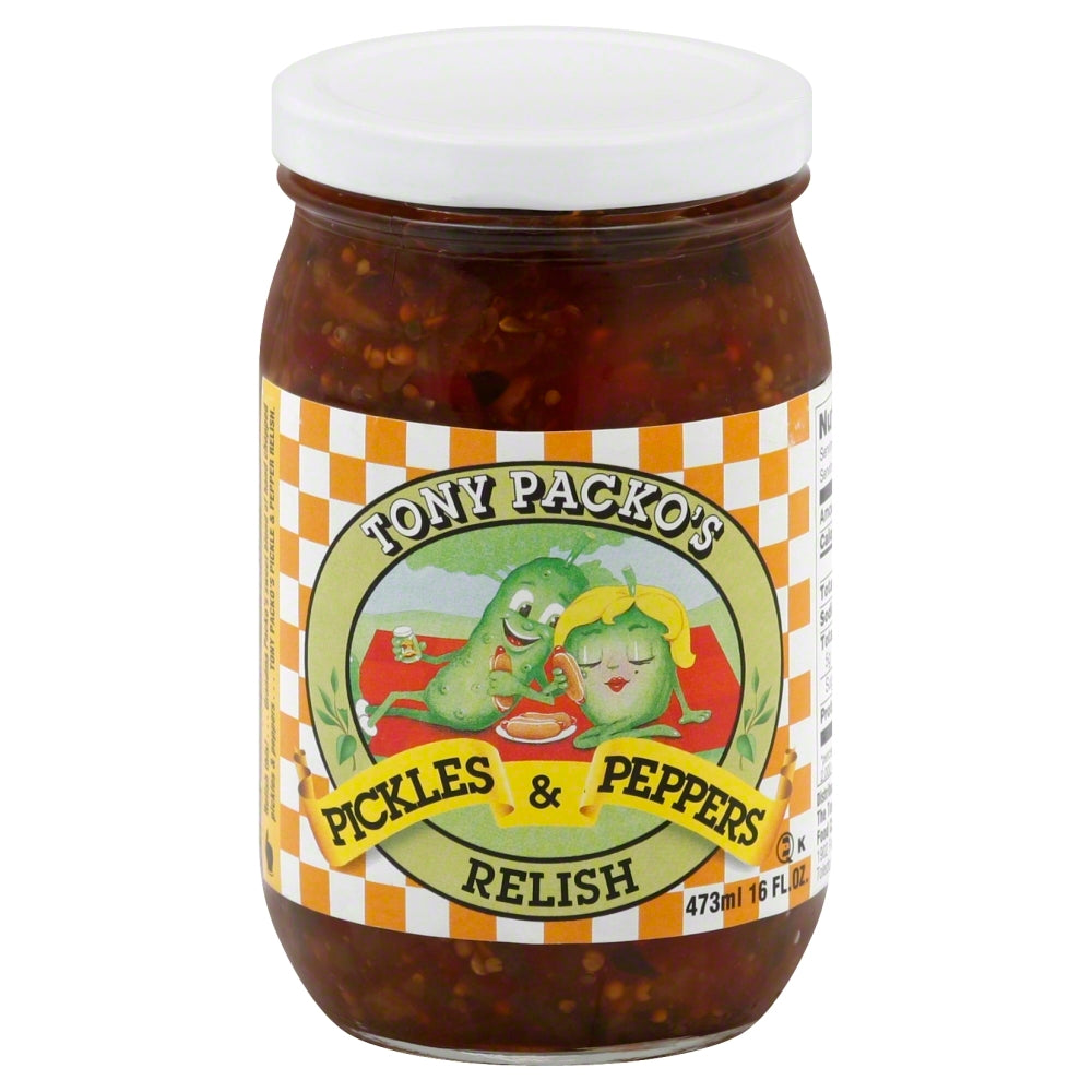 Tony Packo's Relish Pickles & Peppers - Case of 12 - 16oz