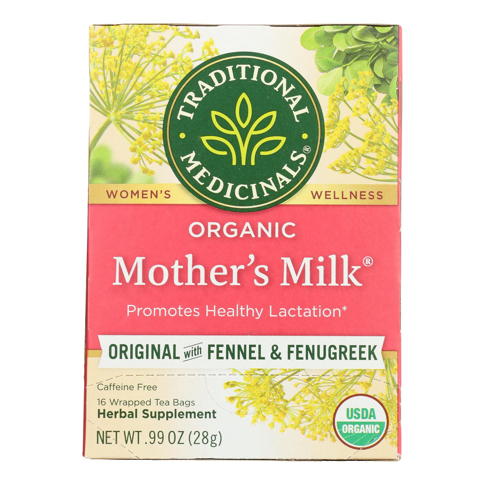 Traditional Medicinals Organic Mother's Milk Herbal Tea - 16 Tea Bags - Case Of 6