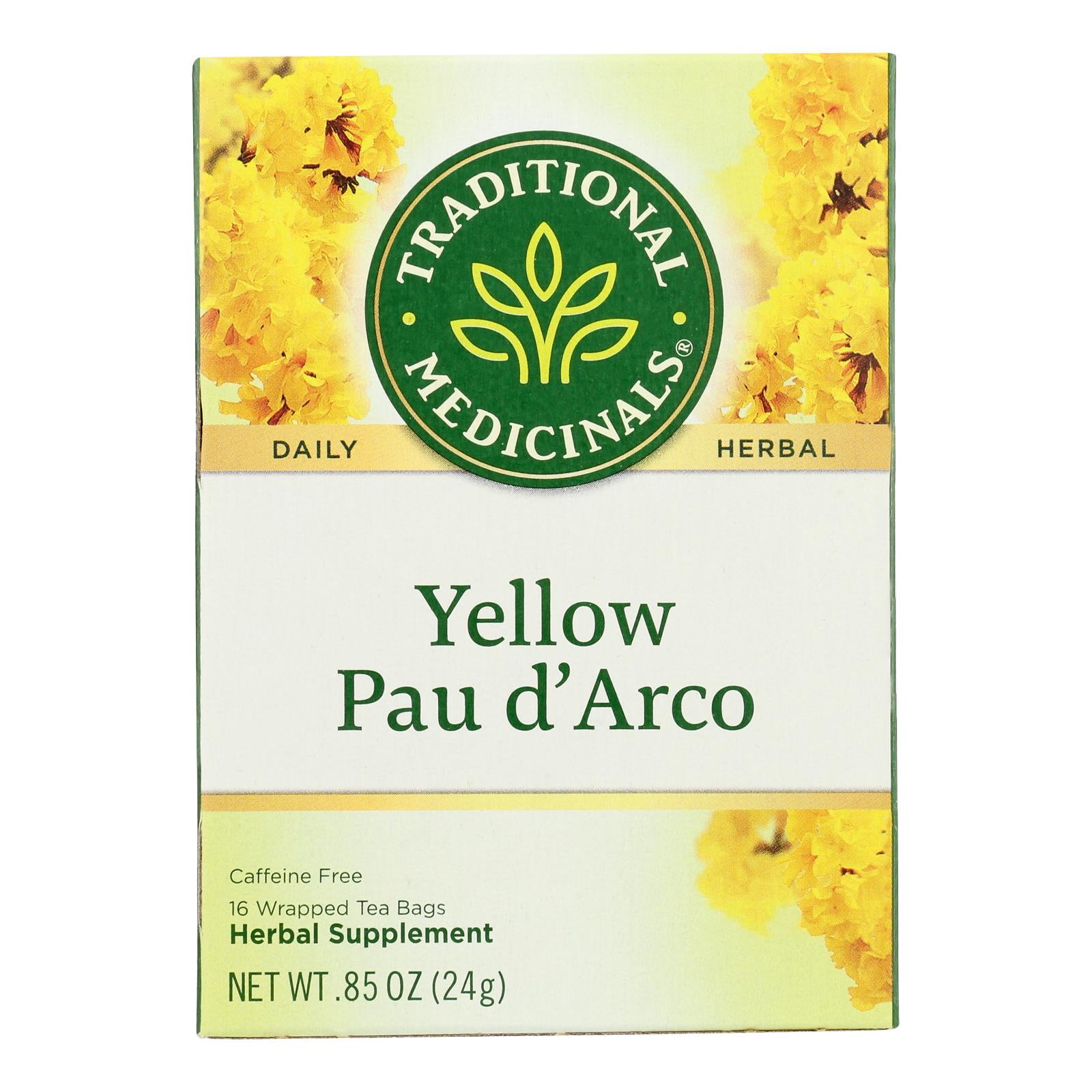 Traditional Medicinals Pau D'arco Herbal Tea - 16 Tea Bags - Case Of 6