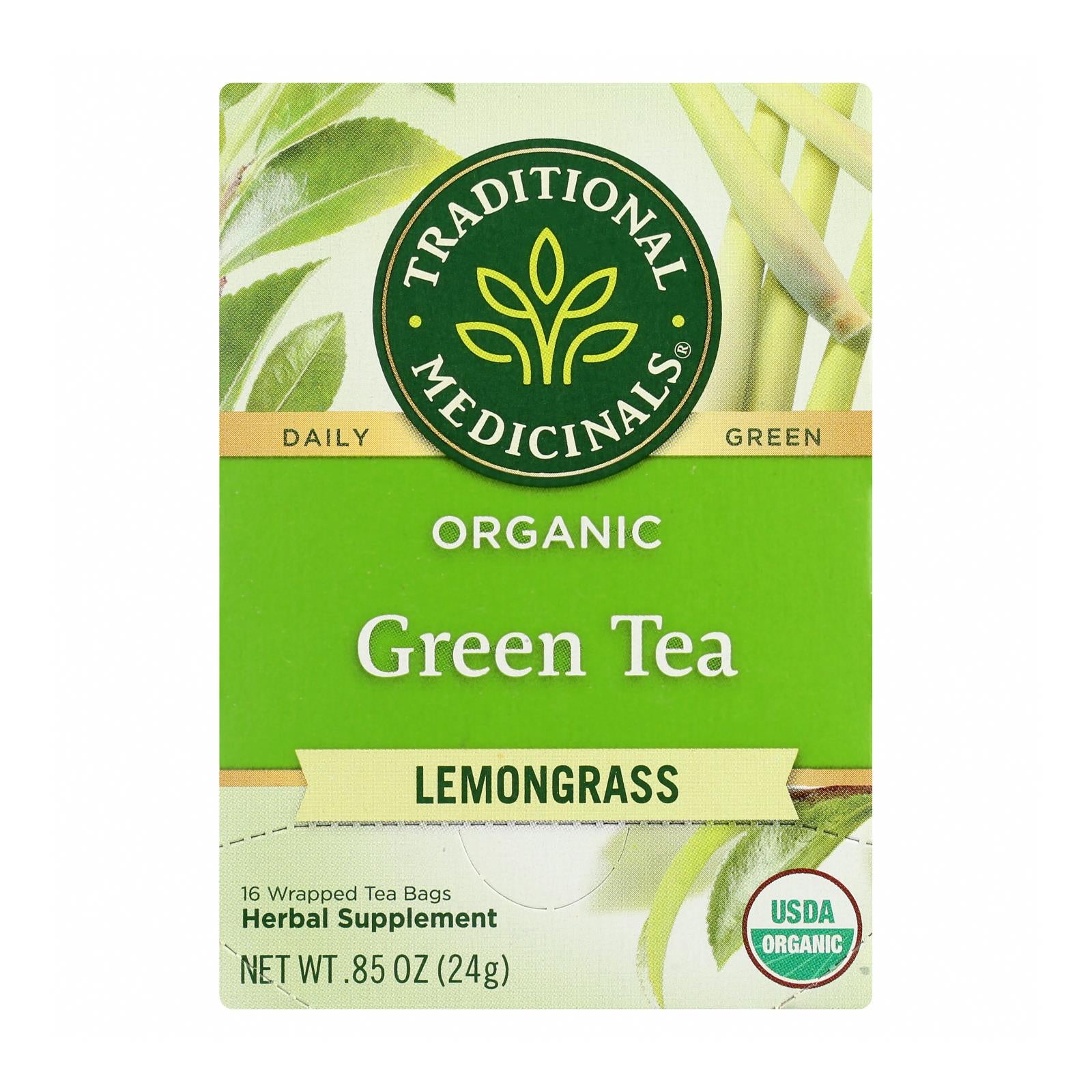 Traditional Medicinals Organic Golden Green Tea - 16 Tea Bags - Case Of 6